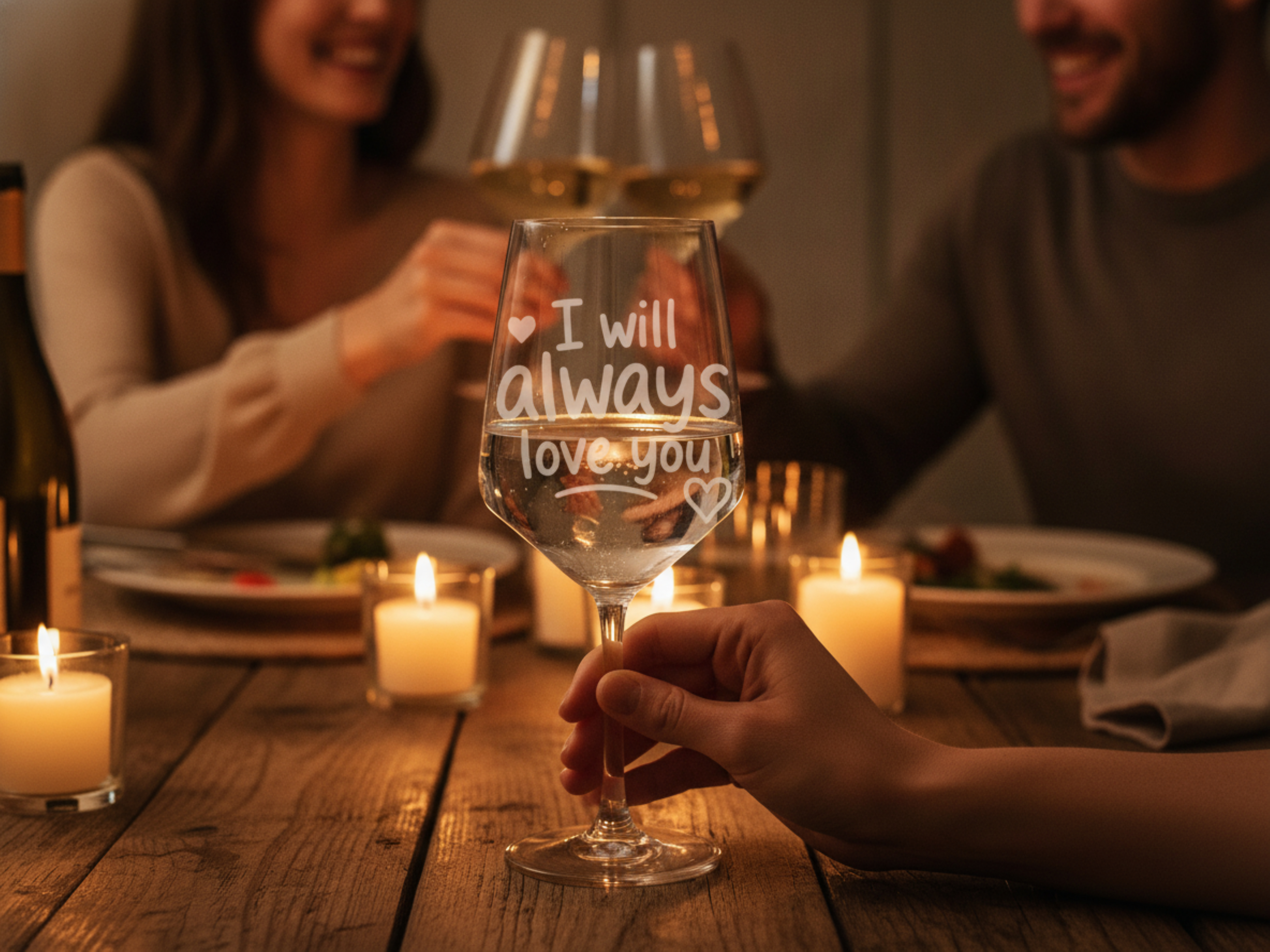 Weinglas Gravur Ewige Liebe 350ml spülmaschinenfest und robust für den Alltag - Vorschau 3