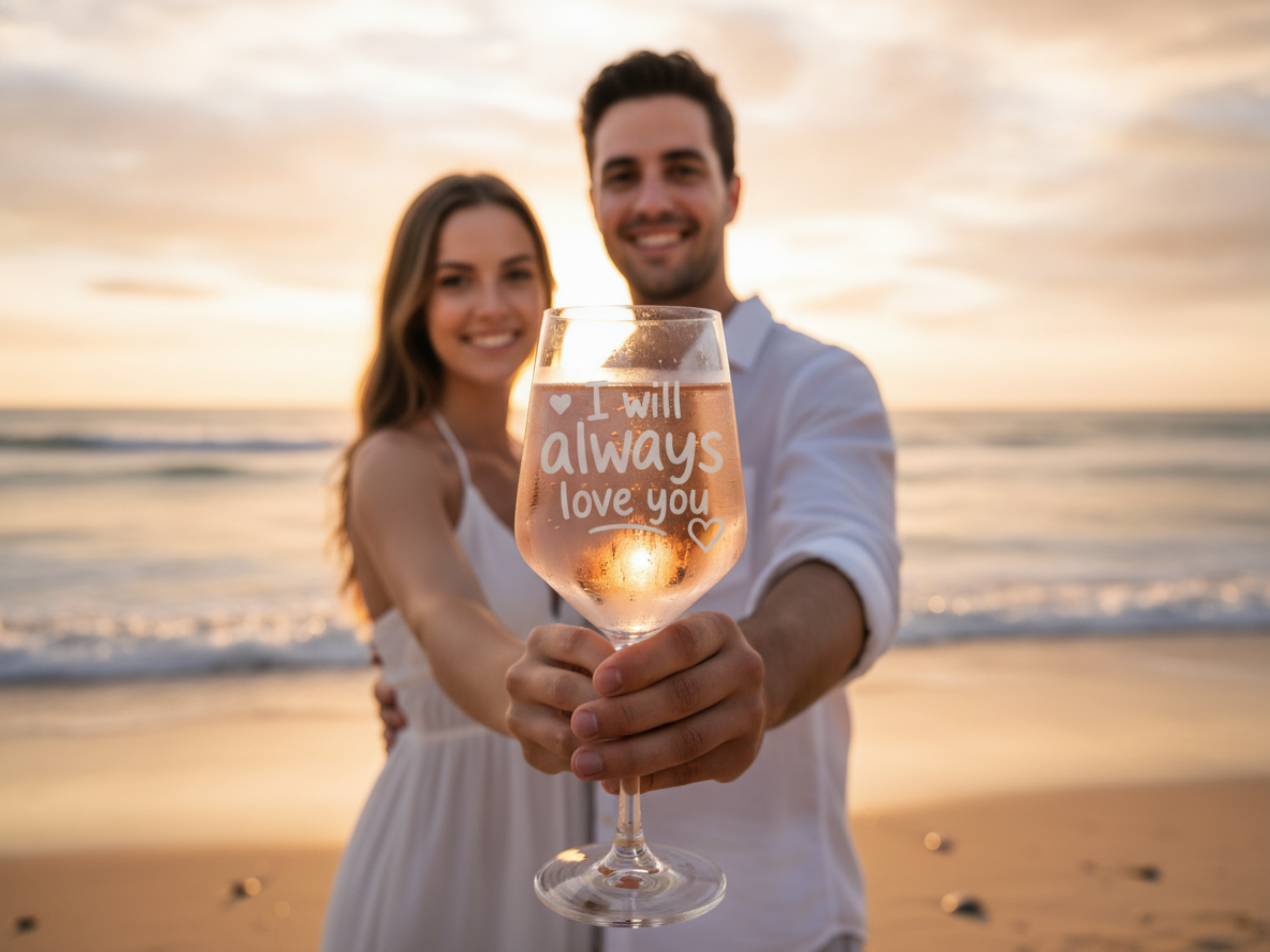 Weinglas Gravur Ewige Liebe 350ml spülmaschinenfest und robust für den Alltag - Vorschau 4