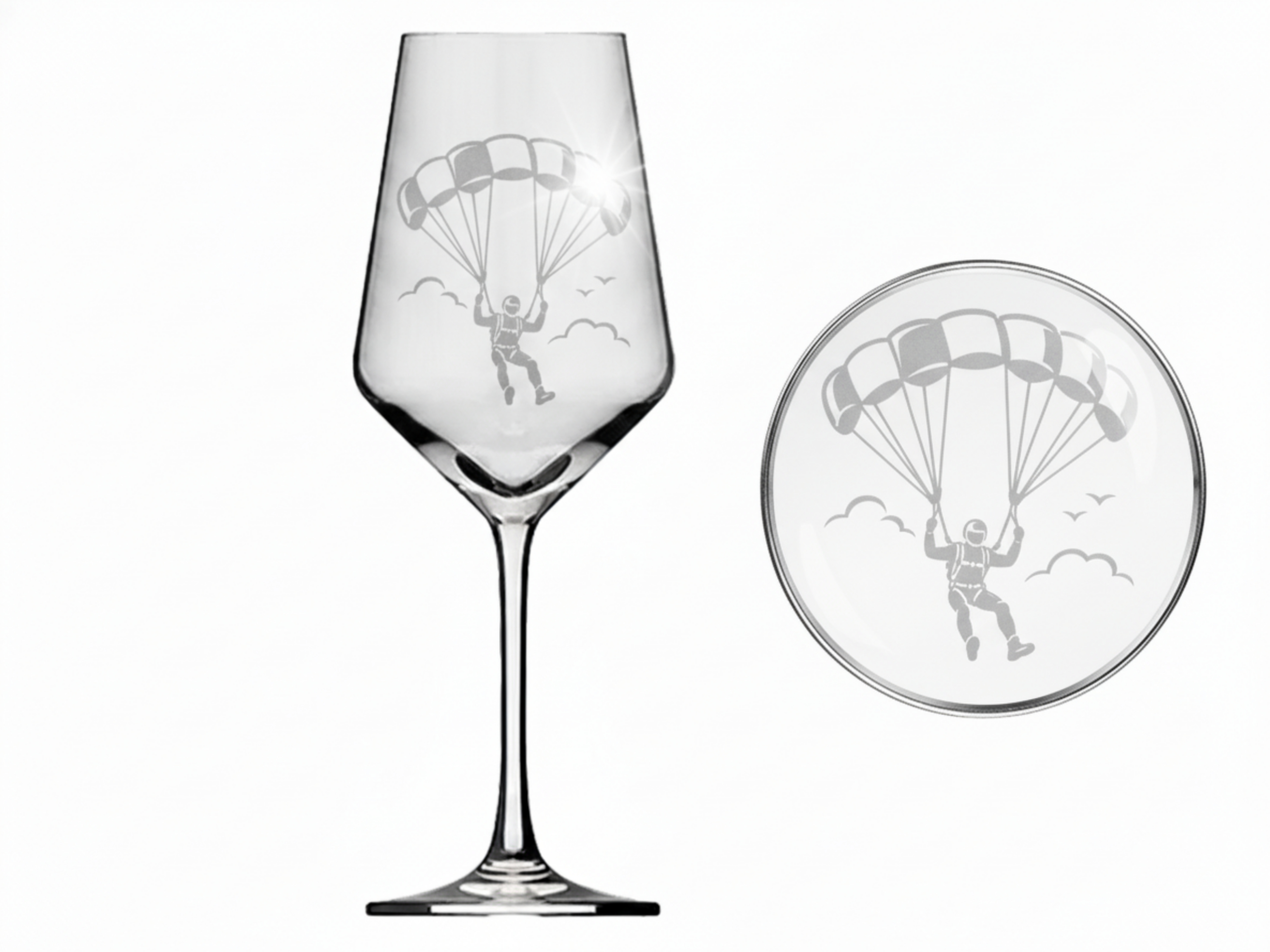Weinglas Gravur Paragliding 350ml spülmaschinenfest - langlebig und stilvoll