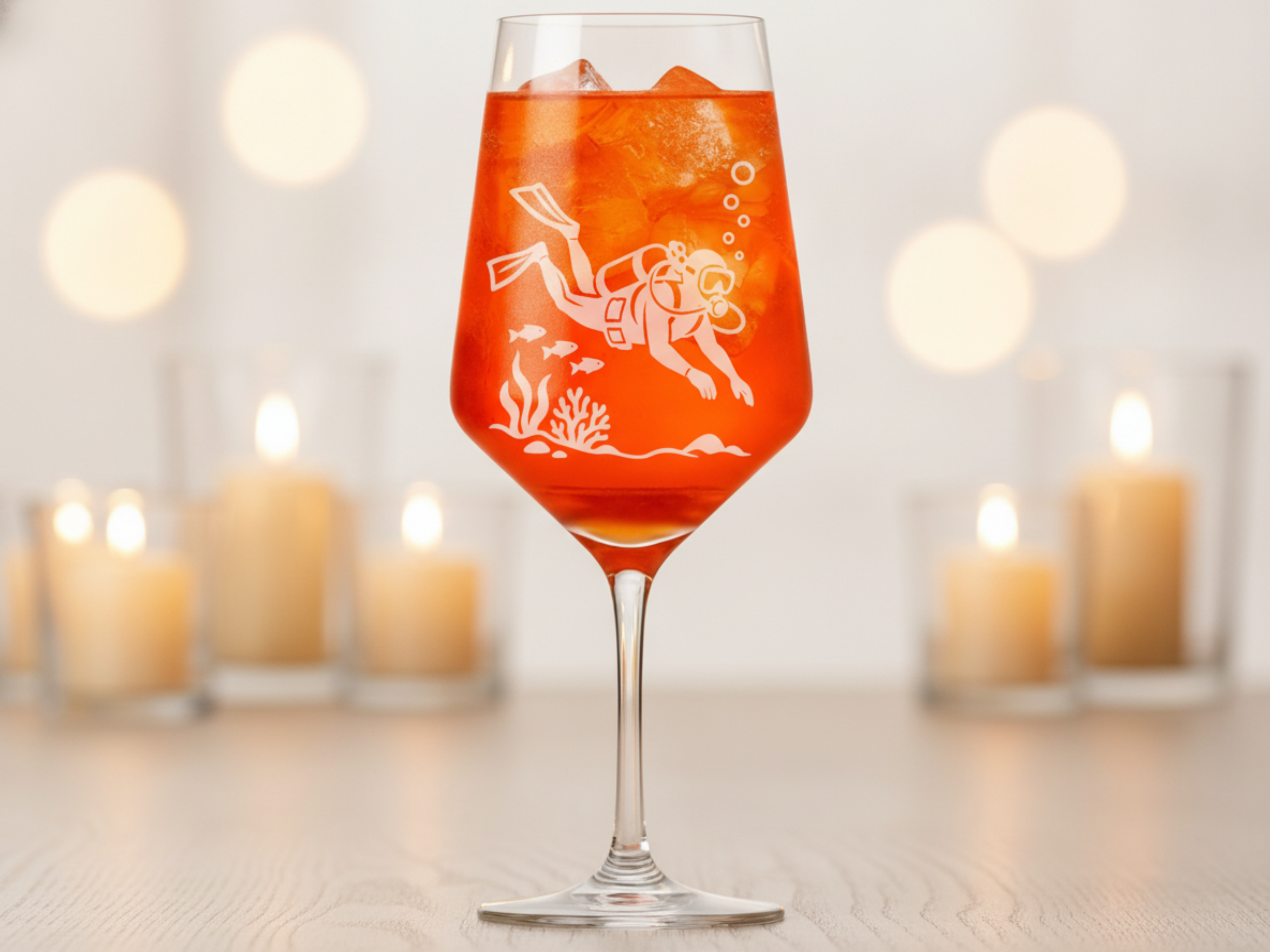 Weinglas Gravur Taucher 350ml spülmaschinenfest für Weine und Anlässe - Vorschau 2