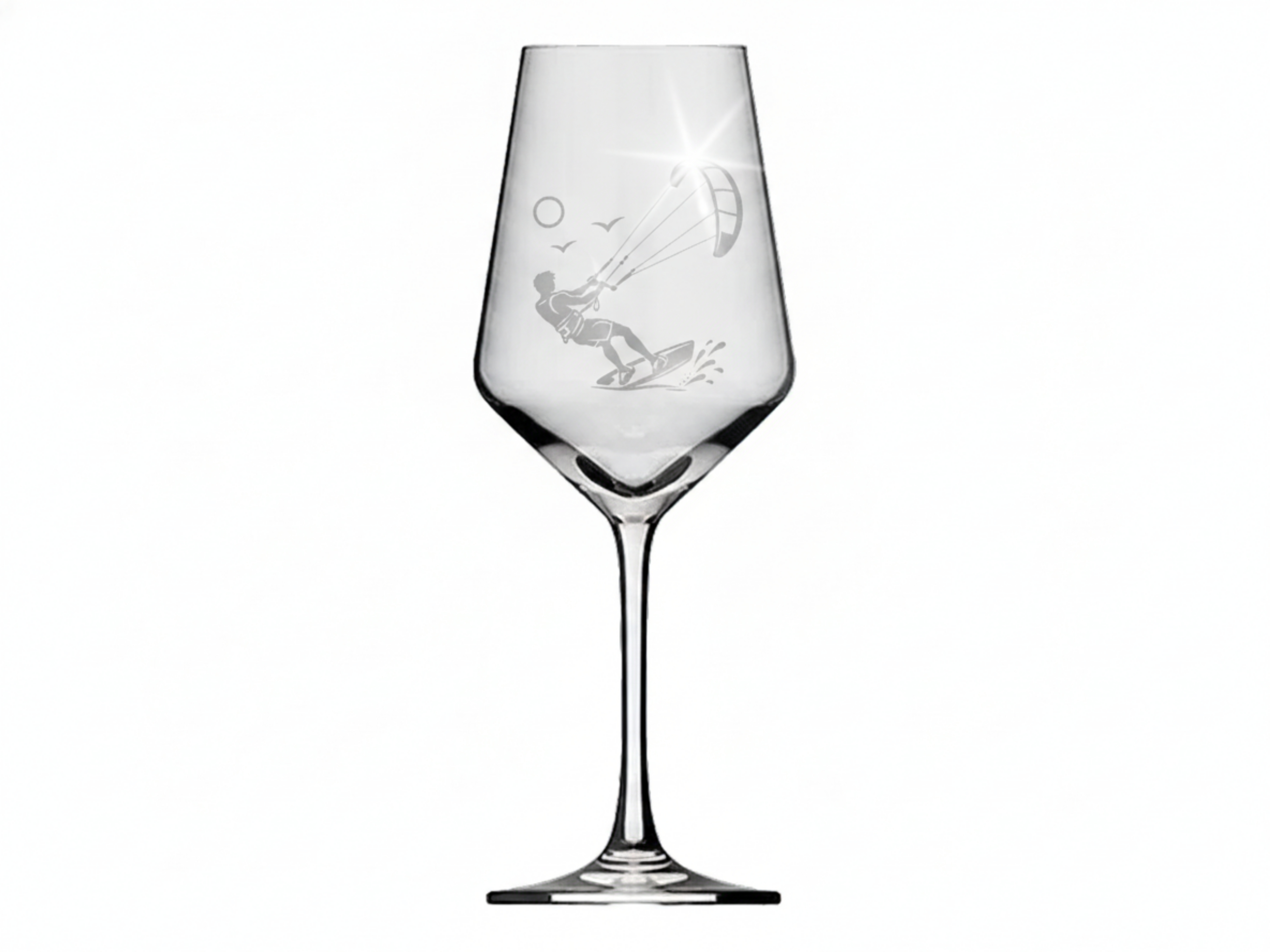 Weinglas Gravur Kitesurfing 350ml spülmaschinenfest und elegant gestaltet - Vorschau 6