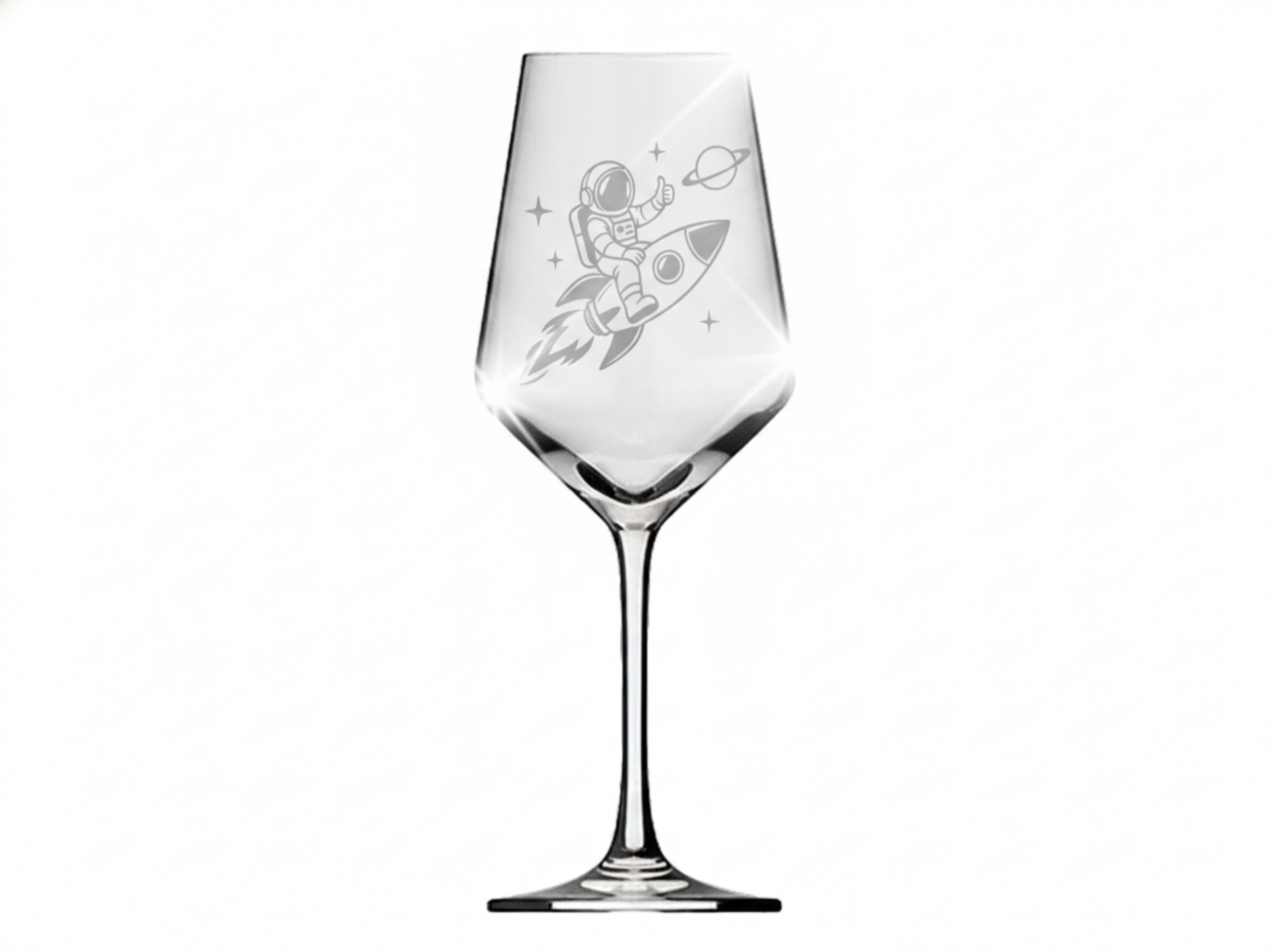 Weinglas Gravur Astronaut mit Rakete 350ml spülmaschinenfest und elegant - Vorschau 6