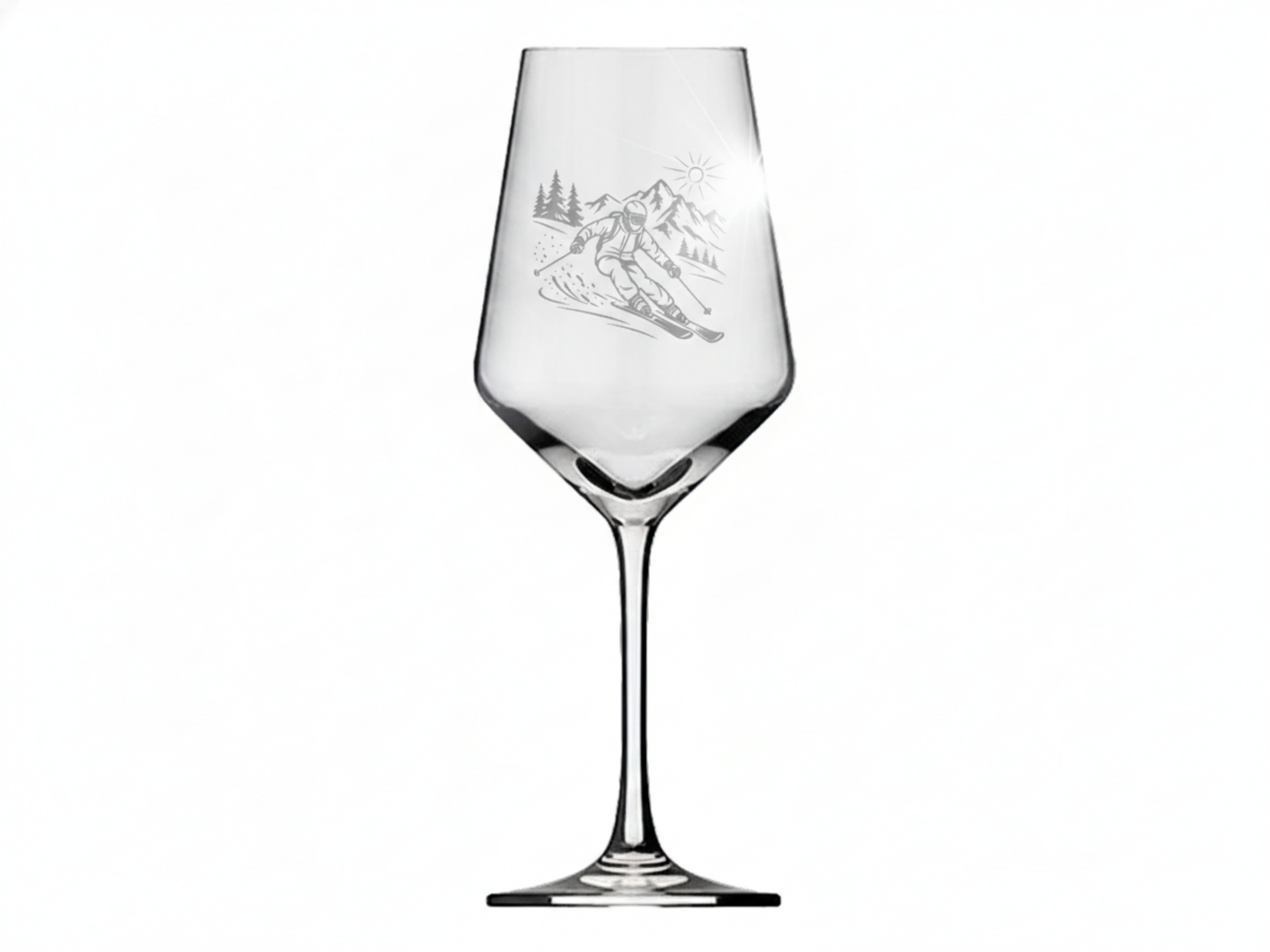 Weinglas Gravur Skifahren 350ml spülmaschinenfest und langlebig - Vorschau 6