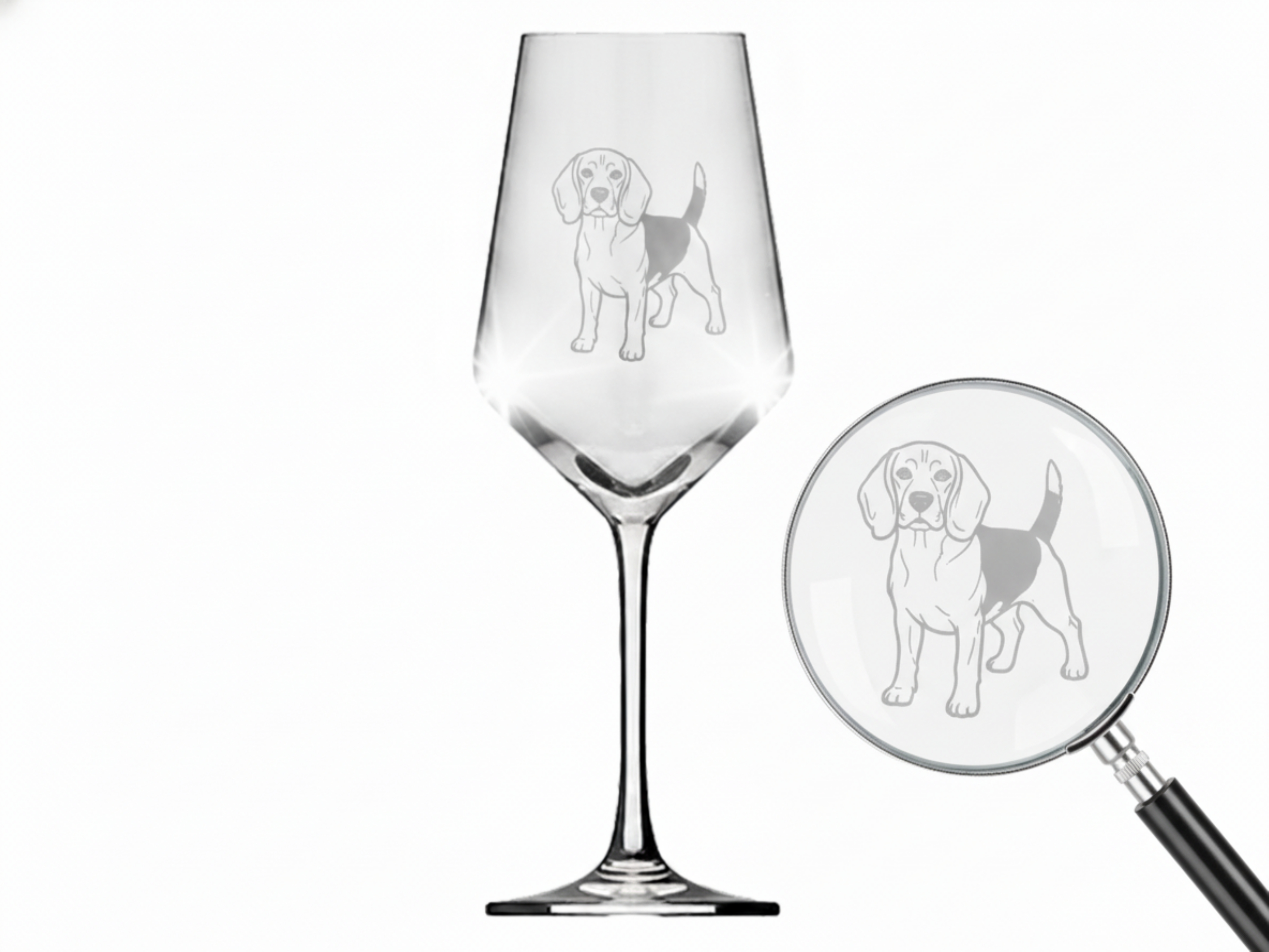 Weinglas Gravur Beagle 350ml spülmaschinenfest-dauerhaft transparent