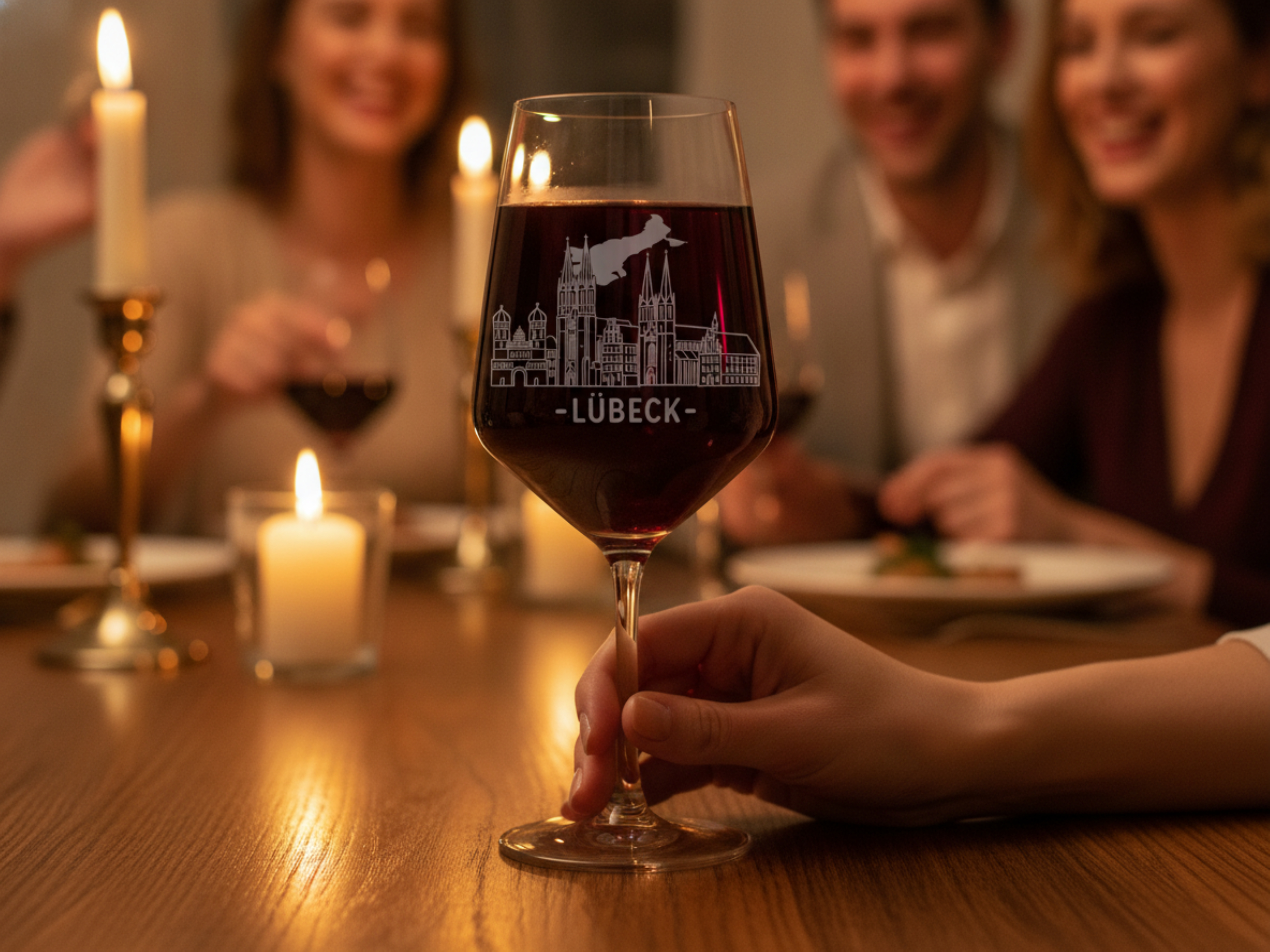 Weinglas Gravur Lübeck 350ml spülmaschinenfest-dauerhaft-abriebfest - Vorschau 3