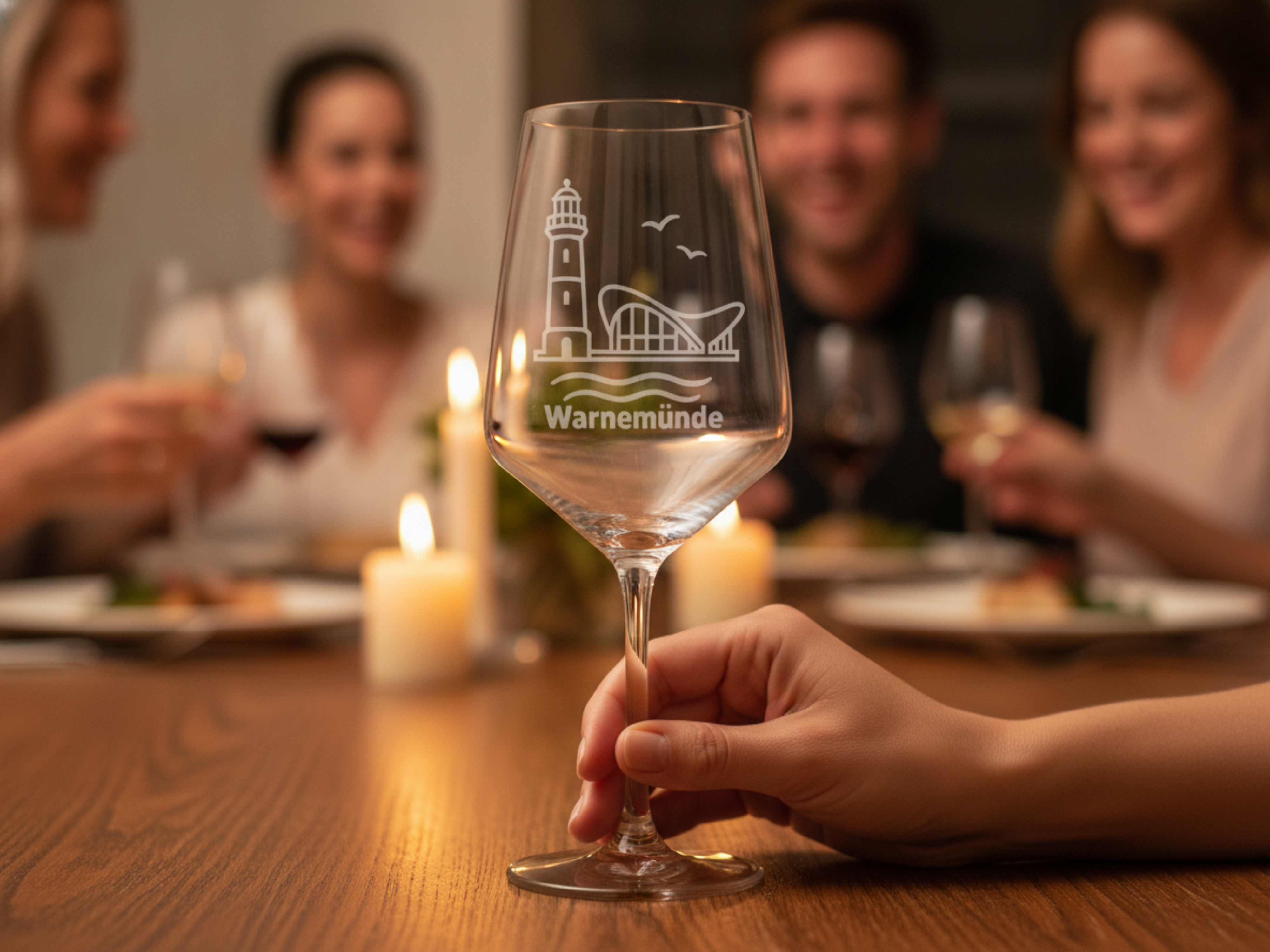 Weinglas Gravur Warnemünde 350ml spülmaschinenfest-dauerhaft-Haushalt-Gastronomie - Vorschau 3