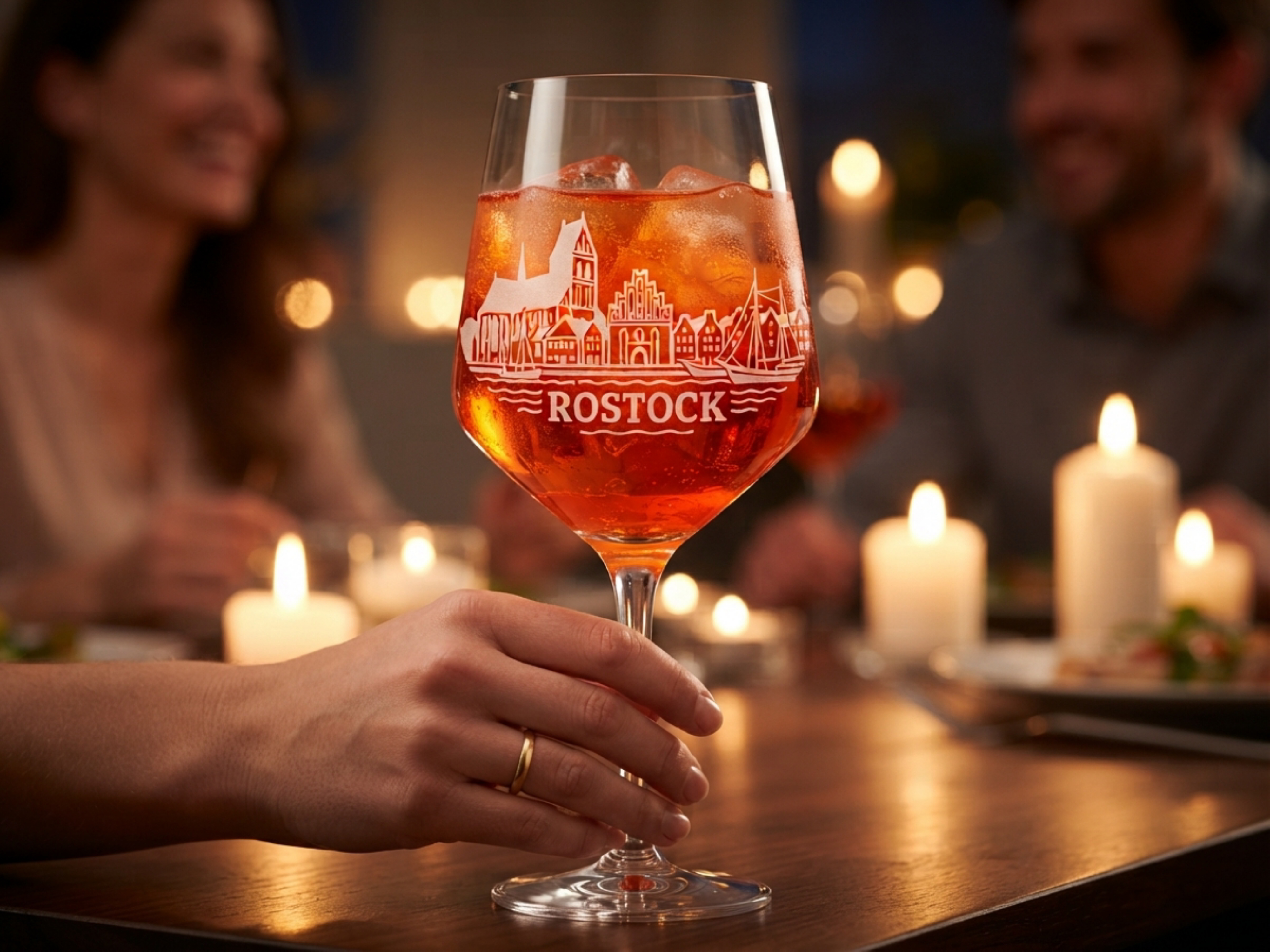 Weinglas Gravur Stadt Rostock 350ml spülmaschinenfest-Valhalla Einzelstück - Vorschau 3