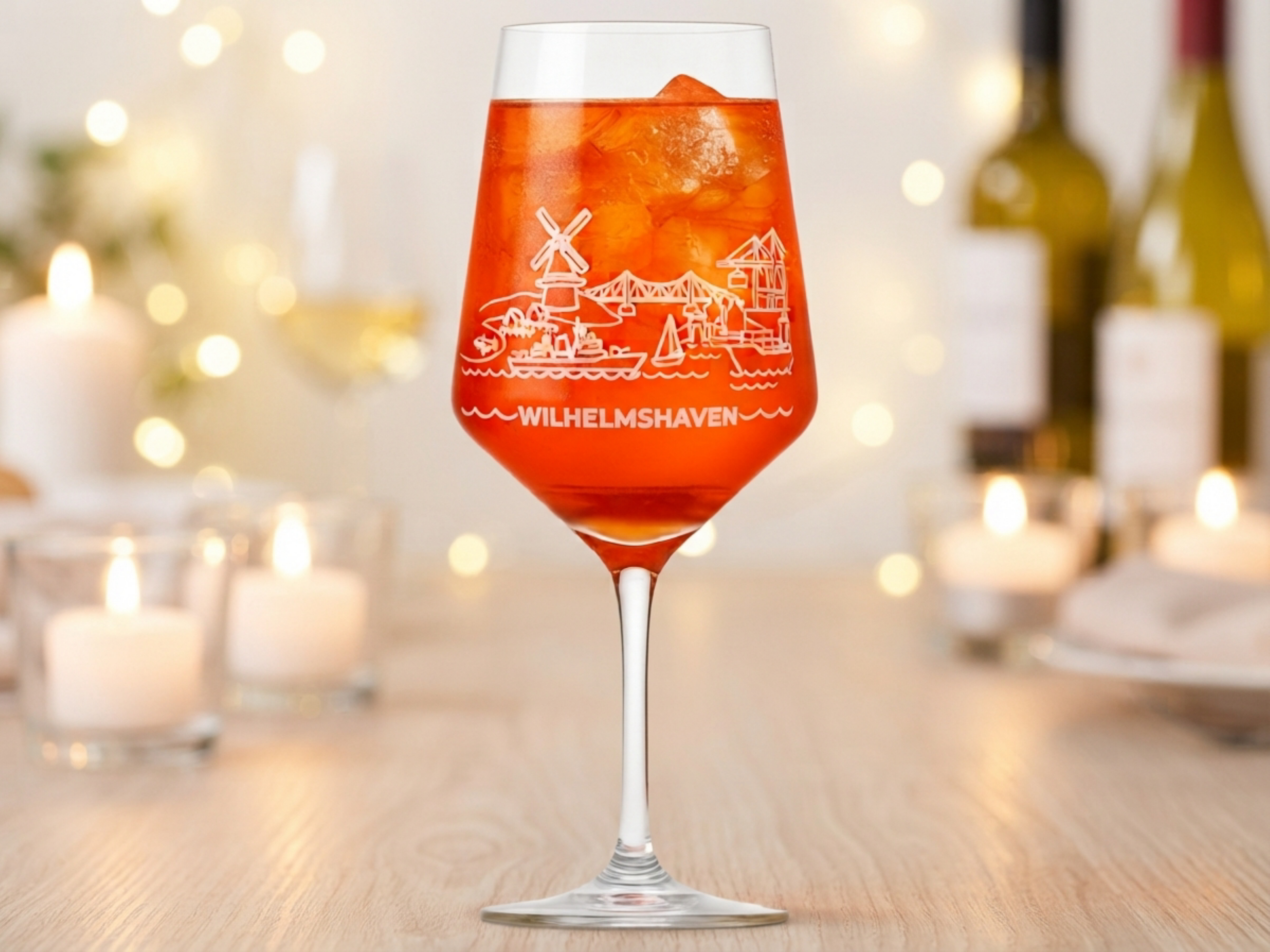Weinglas Gravur Wilhelmshaven 350ml spülmaschinenfest Valhalla transparent - Vorschau 2