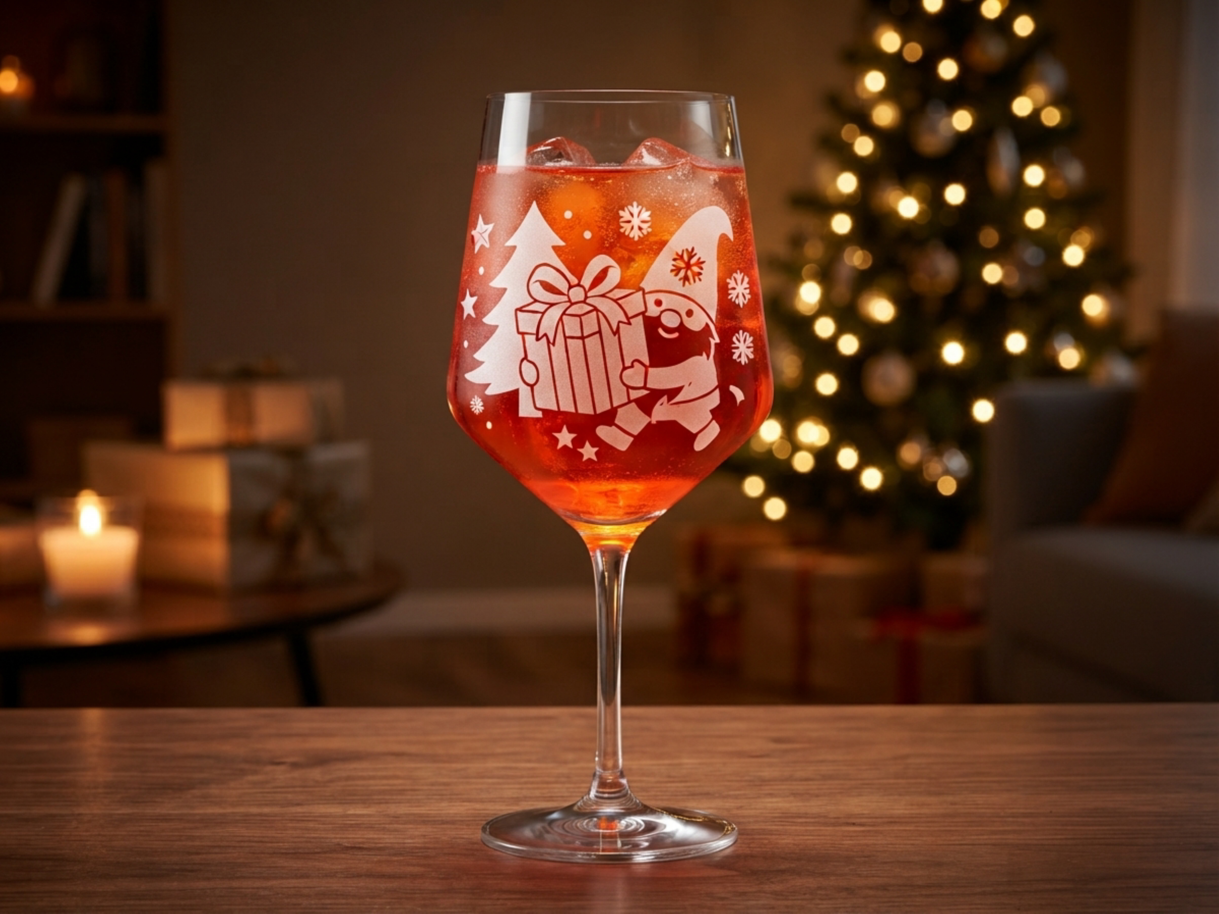 Weinglas Gravur Weinnachtswichtel mit Geschenk 350ml spülmaschinenfest Valhalla Glas - Vorschau 5