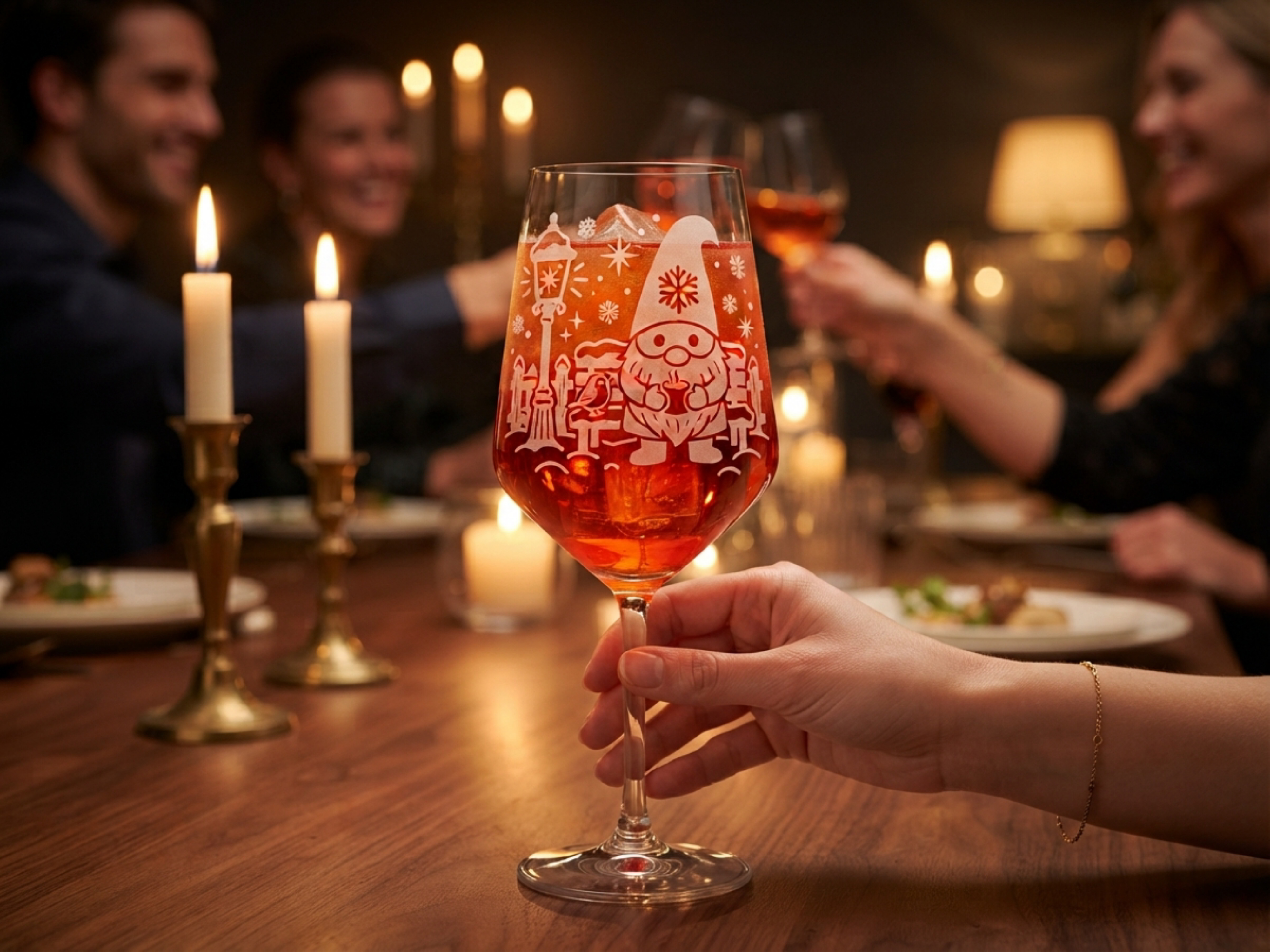 Weinglas Gravur Weihnachtswichtel Glühwein 350ml spülmaschinenfest - Vorschau 3
