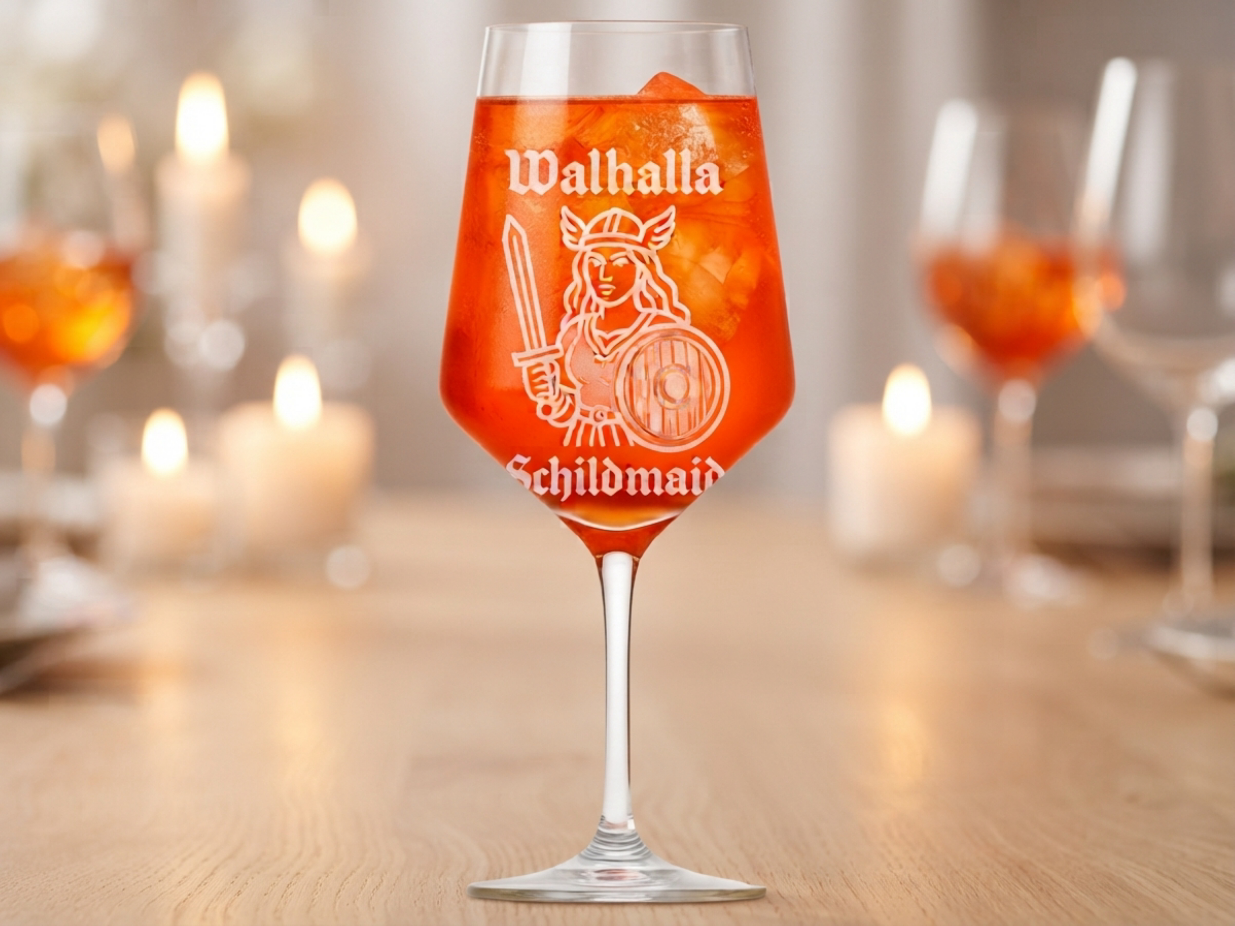 Weinglas Gravur Schildmaid 350ml spülmaschinenfest- Valhalla Nordisch Glas - Vorschau 2