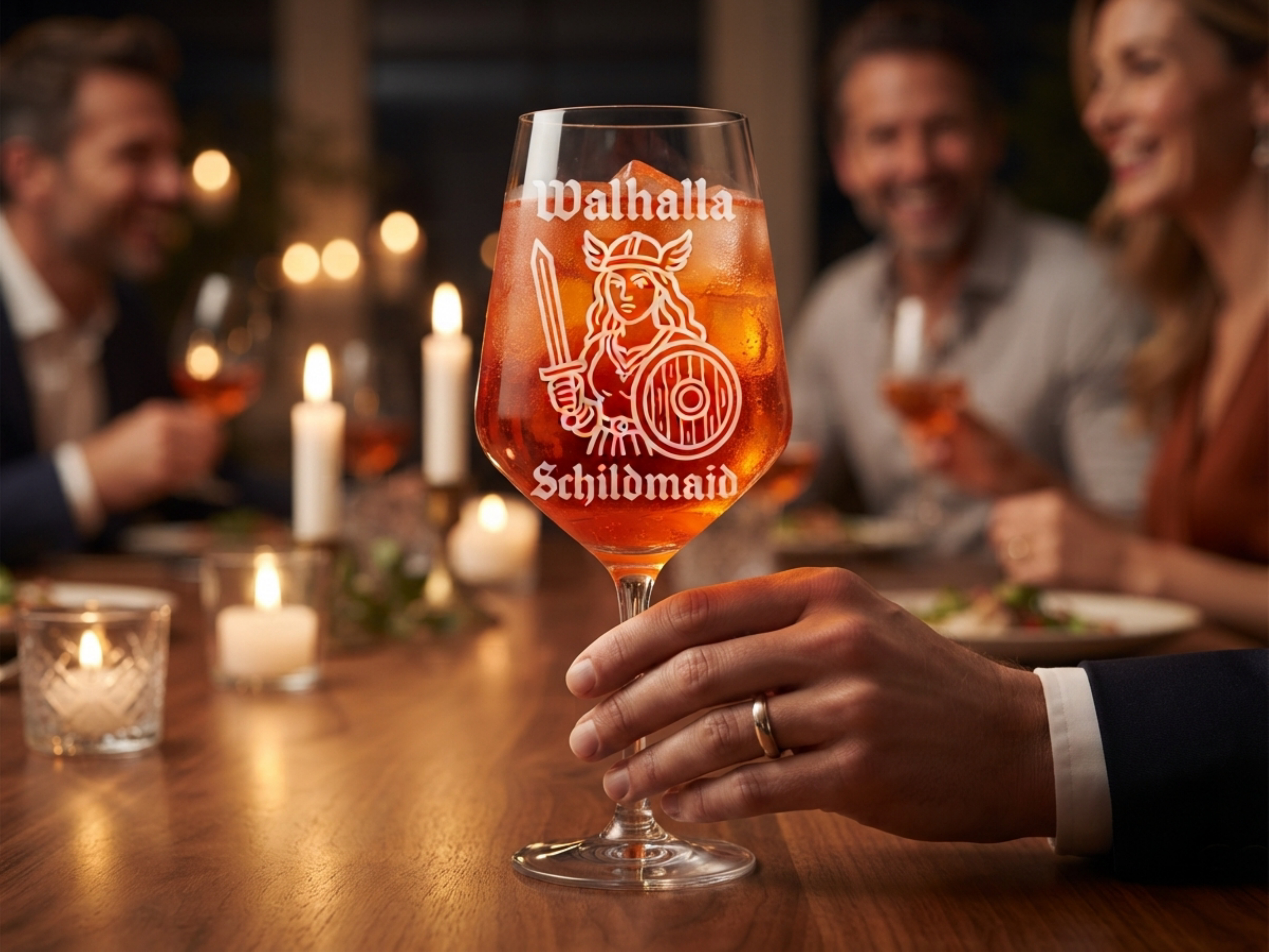 Weinglas Gravur Schildmaid 350ml spülmaschinenfest- Valhalla Nordisch Glas - Vorschau 3