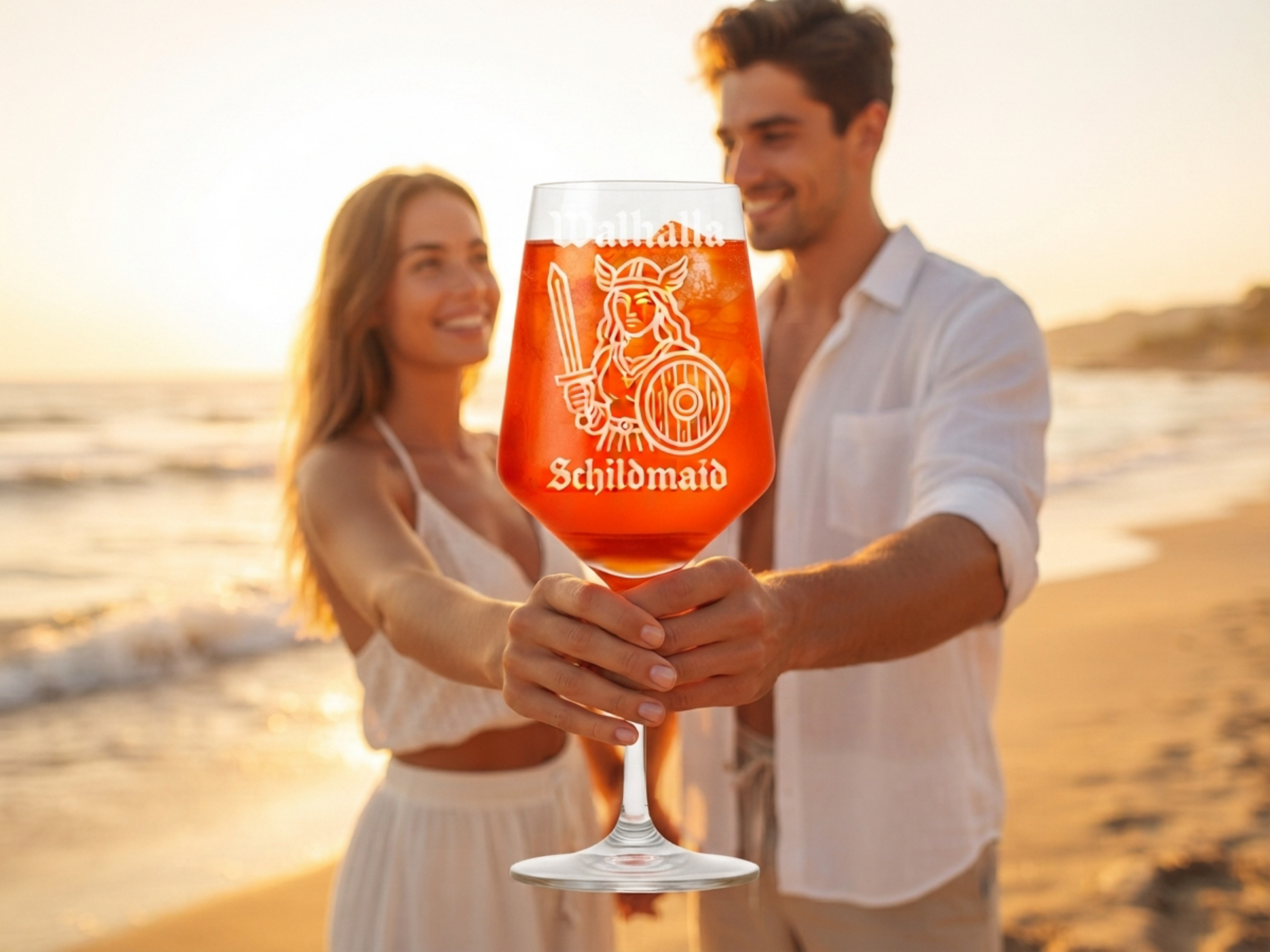 Weinglas Gravur Schildmaid 350ml spülmaschinenfest- Valhalla Nordisch Glas - Vorschau 4