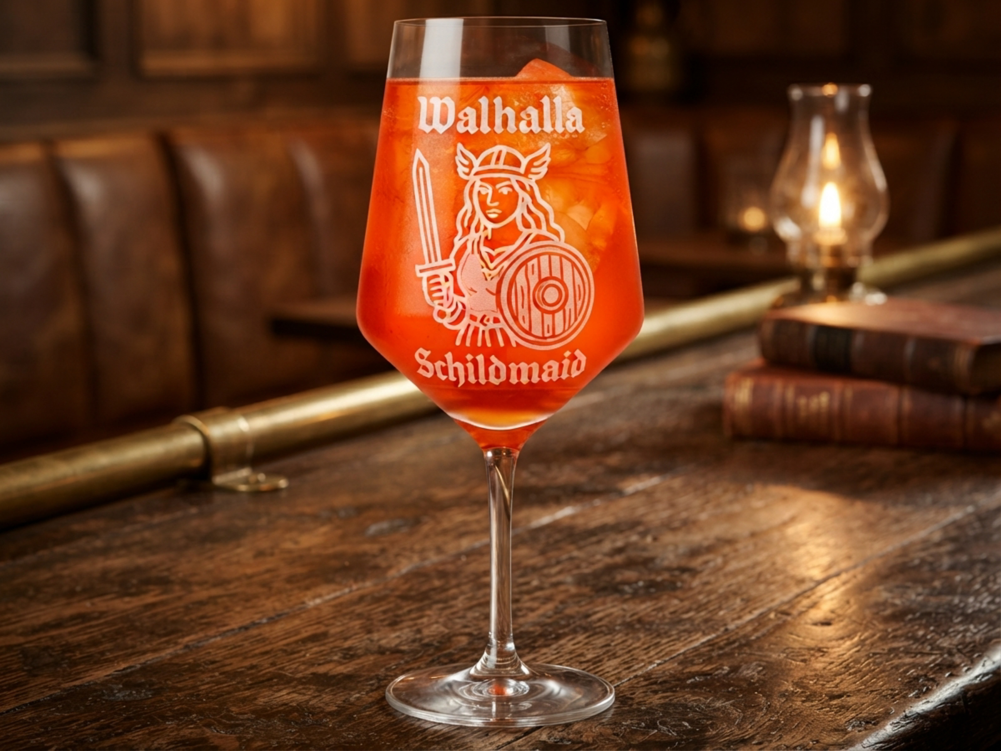 Weinglas Gravur Schildmaid 350ml spülmaschinenfest- Valhalla Nordisch Glas - Vorschau 5