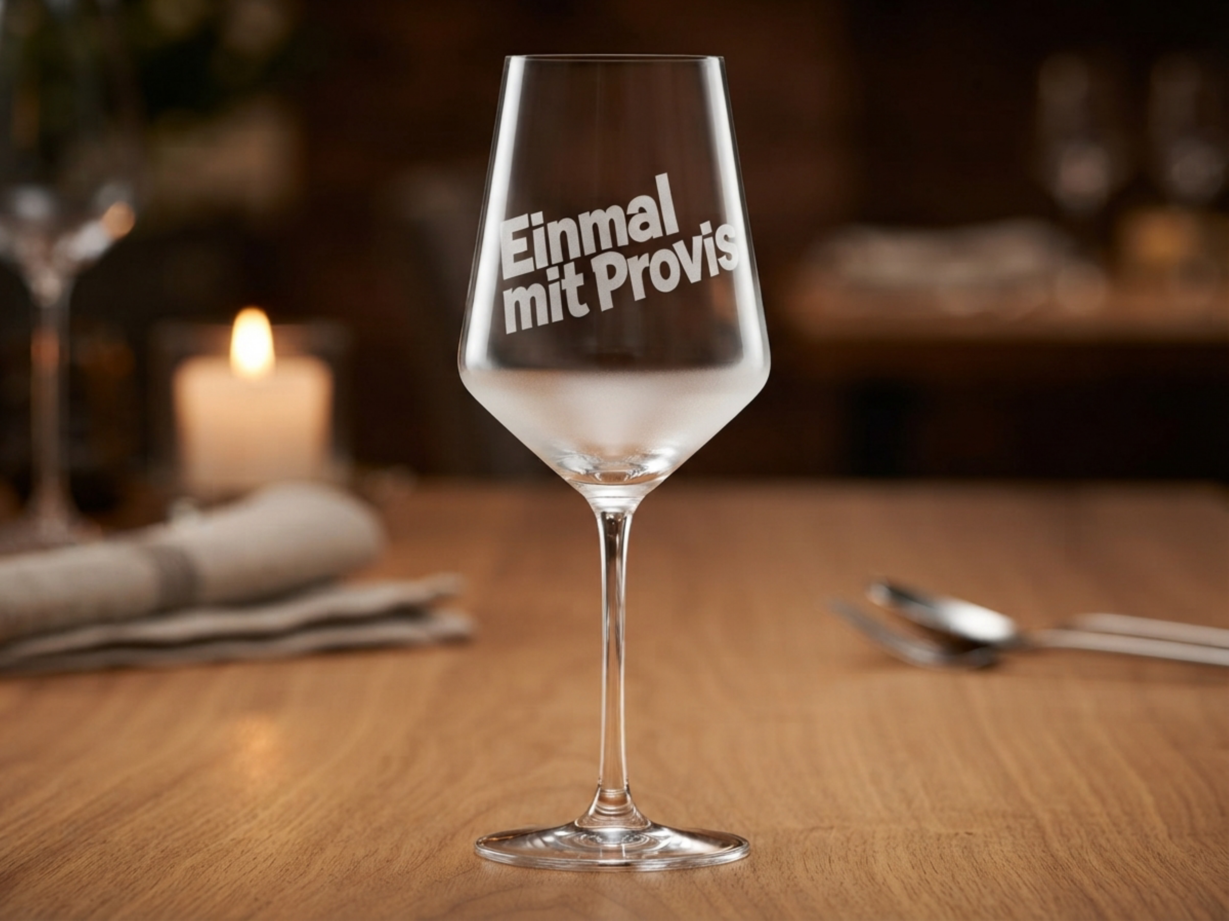 Weinglas Gravur Spruch Einmal mit Provis 350ml - Vorschau 6