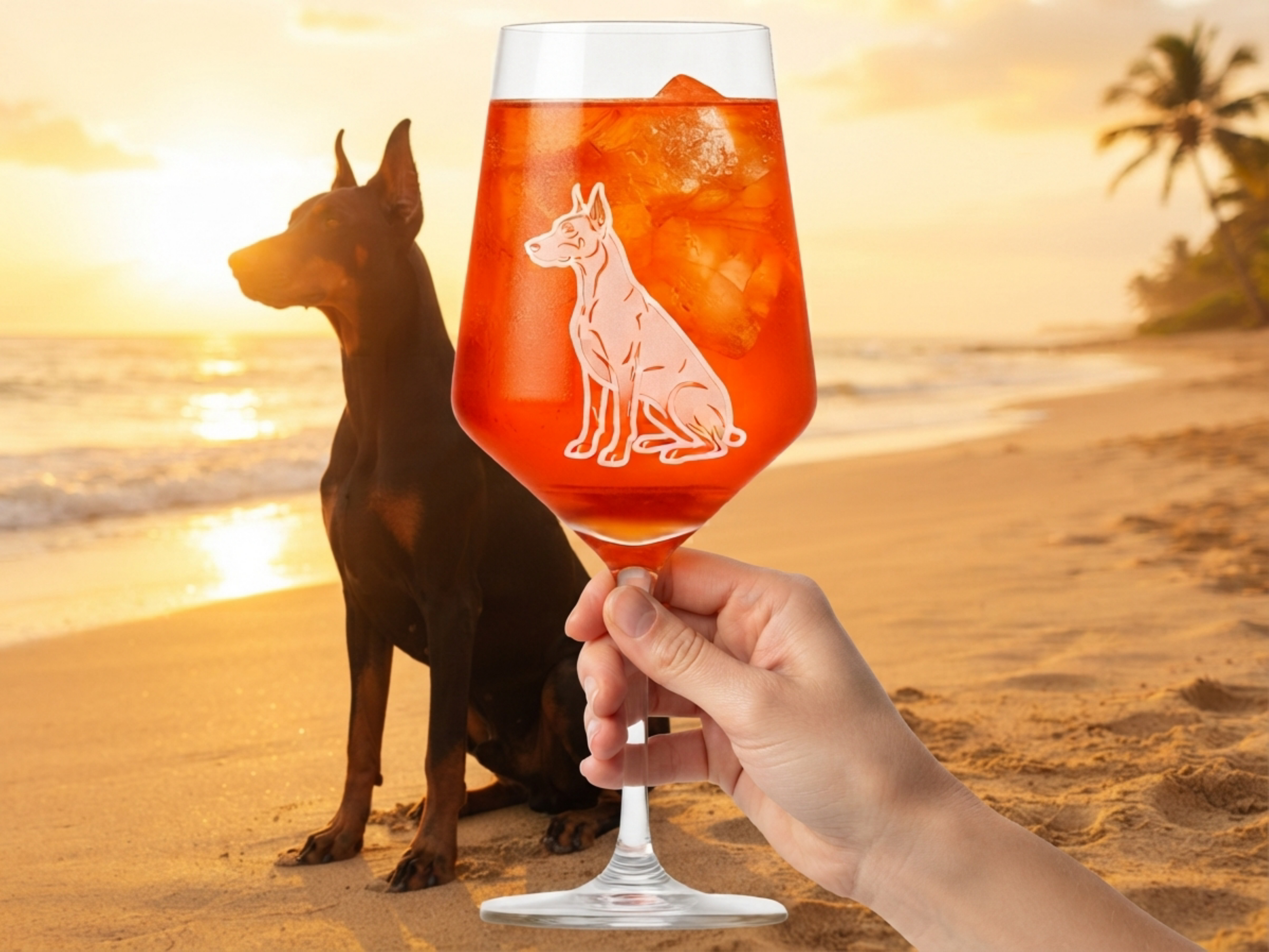 Weinglas Gravur Dobermann 350ml spülmaschinenfest - Vorschau 4