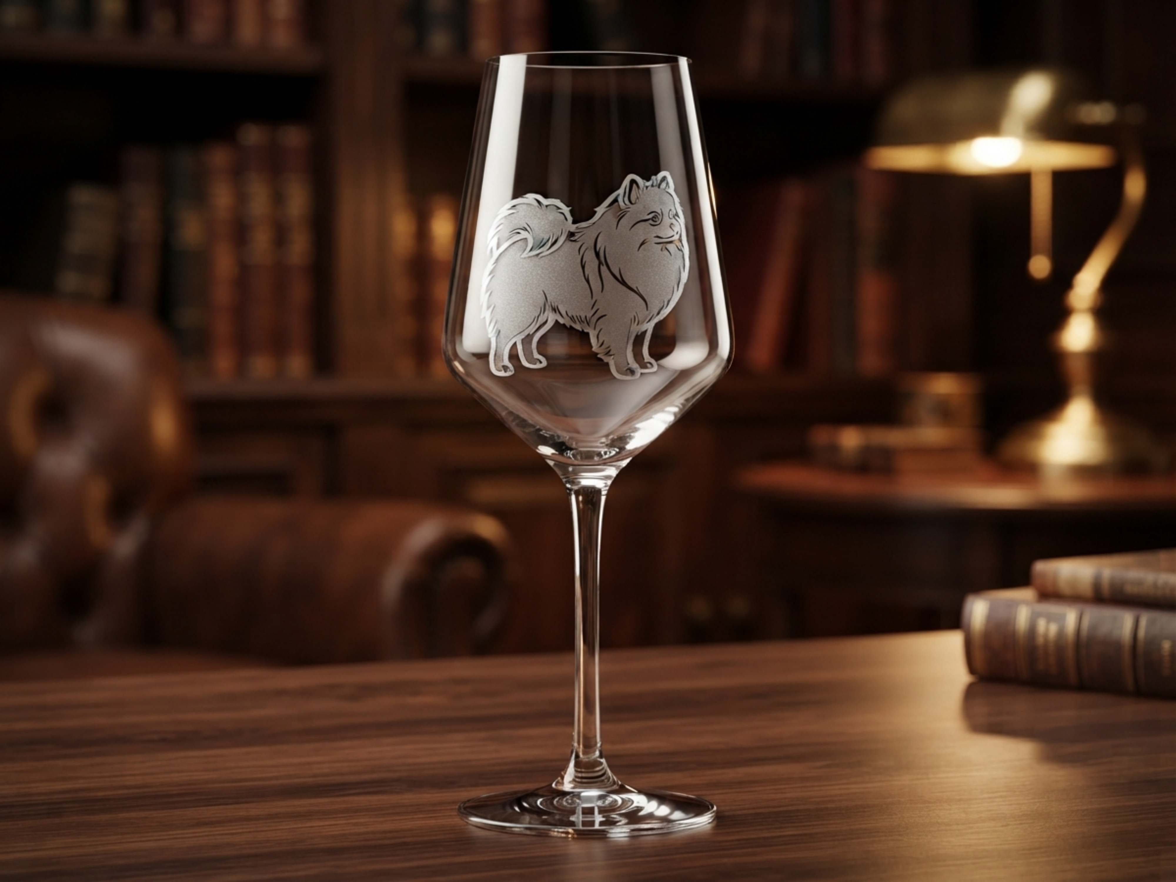Weinglas Gravur Pomeranian 350ml spülmaschinenfest - Valhalla Hundemotiv - Vorschau 6