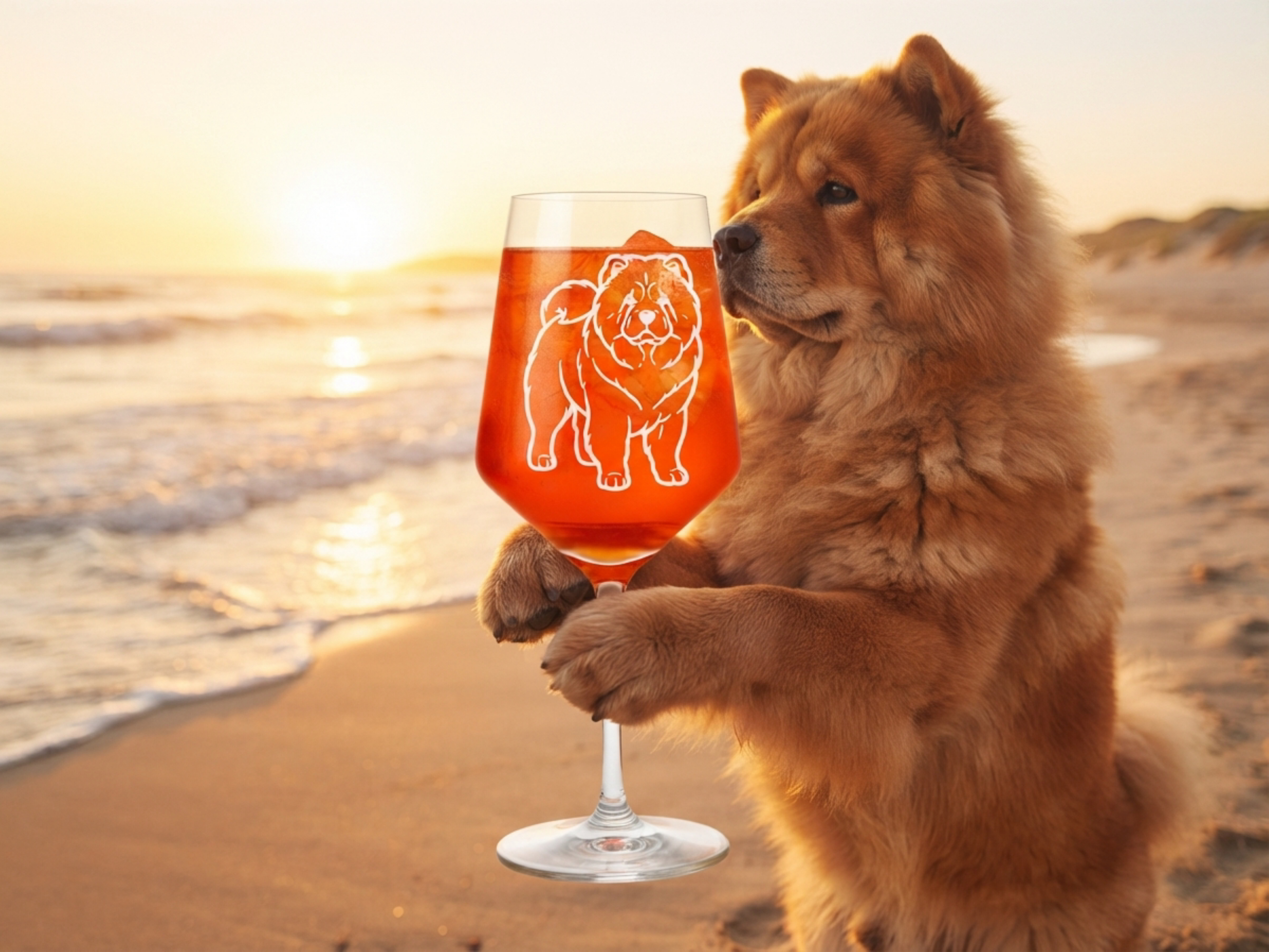Weinglas Gravur Chow Chow 350ml spülmaschinenfest - Valhalla Kelchglas Hund Motiv - Vorschau 4