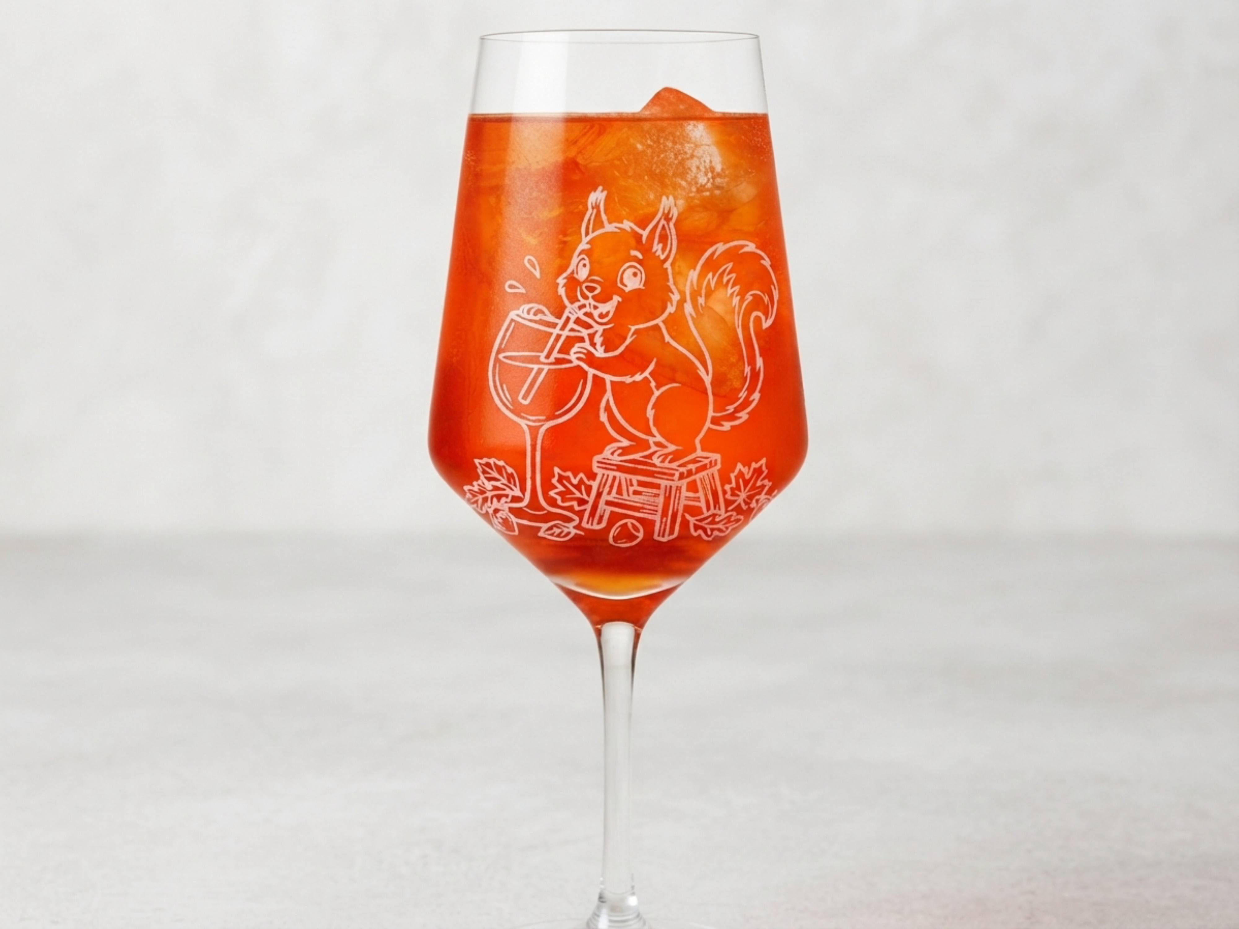 Weinglas Gravur Eichhörnchen Weinhörnchen 350ml spülmaschinenfest - Vorschau 5