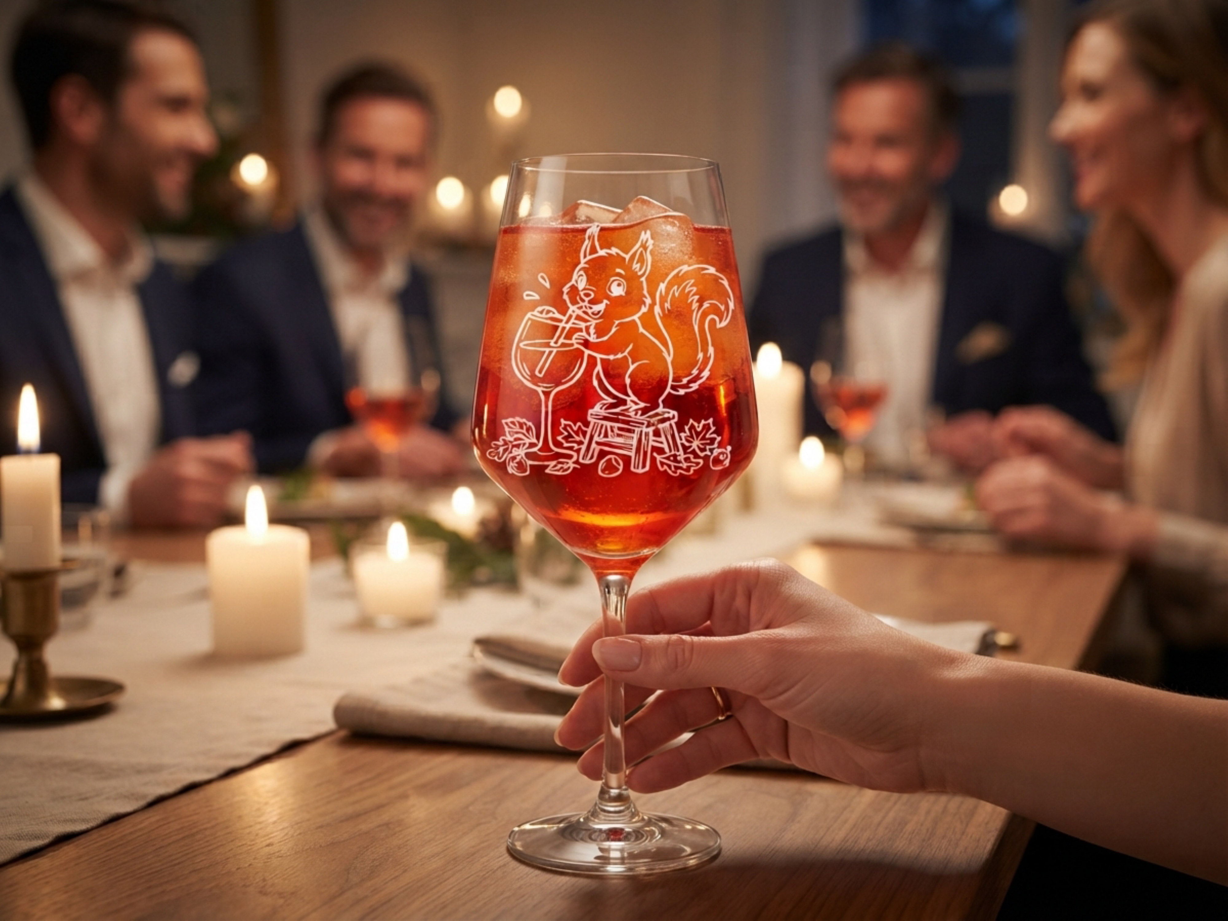 Weinglas Gravur Eichhörnchen Weinhörnchen 350ml spülmaschinenfest - Vorschau 3