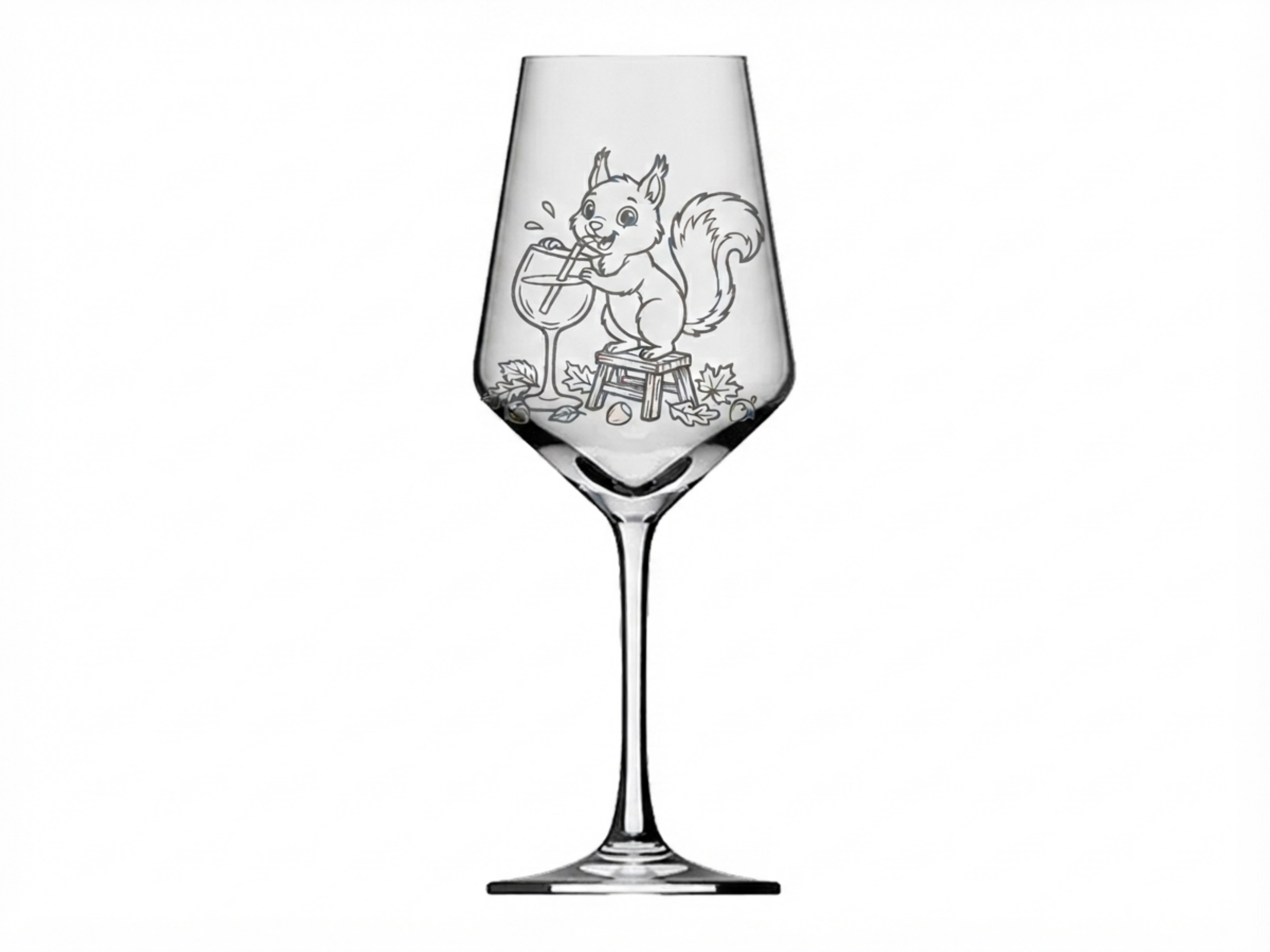 Weinglas Gravur Eichhörnchen Weinhörnchen 350ml spülmaschinenfest - Vorschau 6
