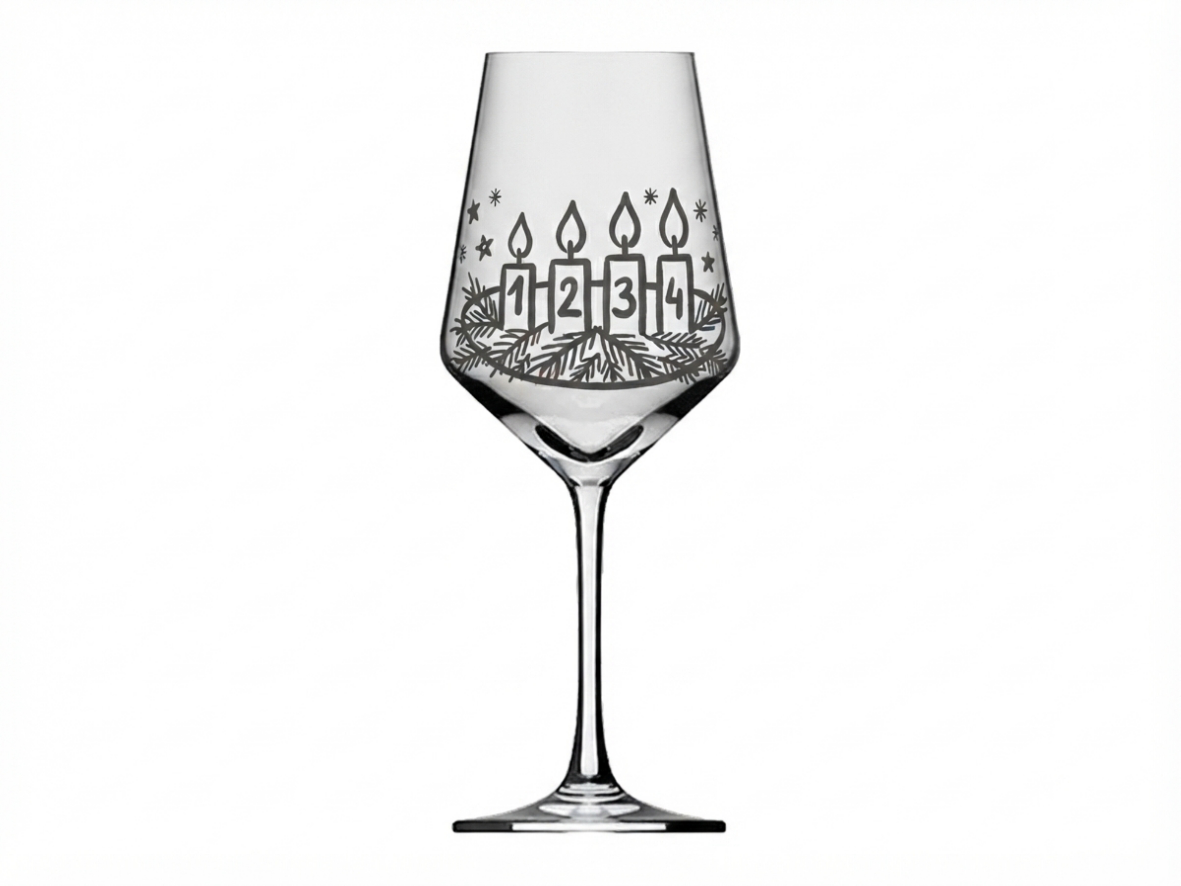 Weinglas Gravur Adventskranz 350ml spülmaschinenfest - Vorschau 6