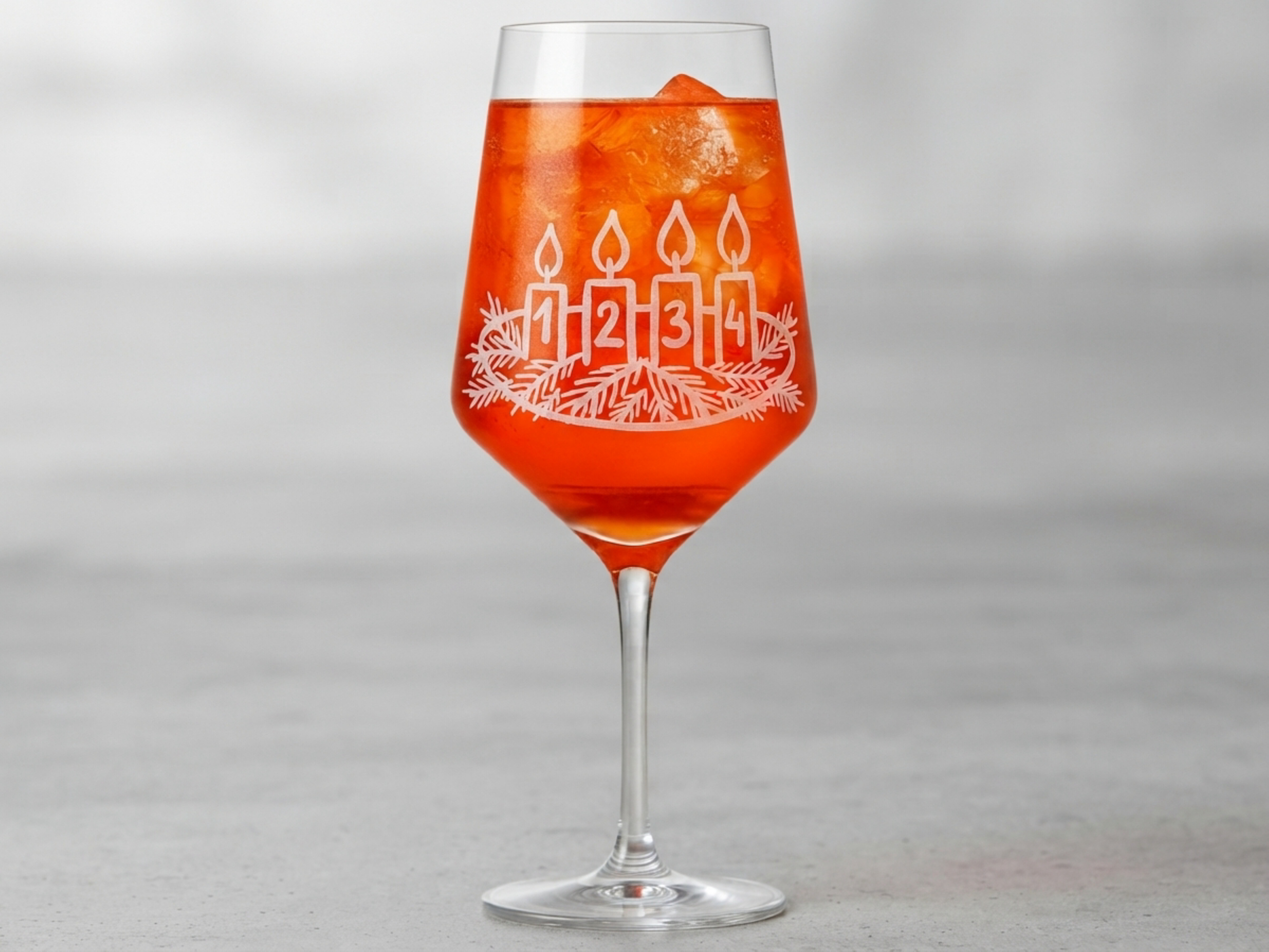 Weinglas Gravur Adventskranz 350ml spülmaschinenfest - Vorschau 5
