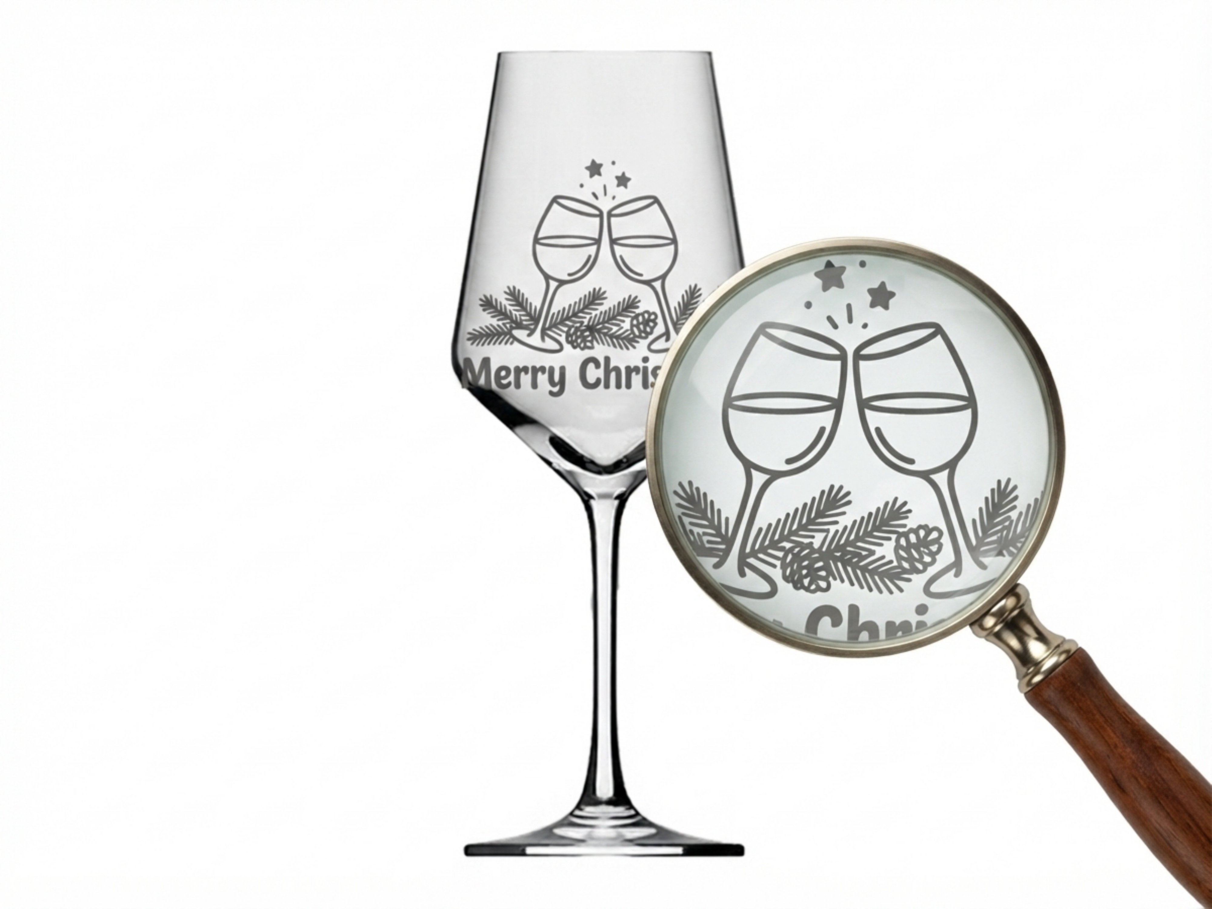 Weinglas Gravur Merry Christmas 350ml spülmaschinenfest