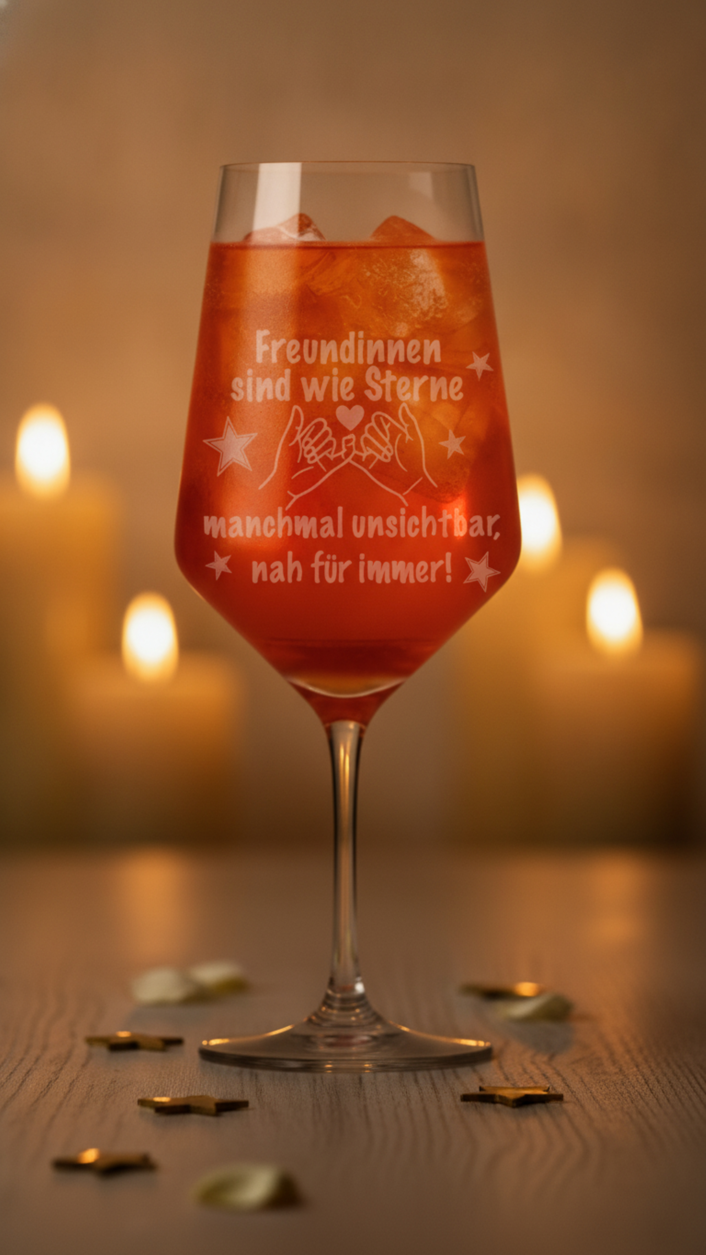 Weinglas 350ml mit kunstvoller Gravur Freundinnen sind wie Sterne spülmaschinenfest ideal für gesellige Abende - Vorschau 10