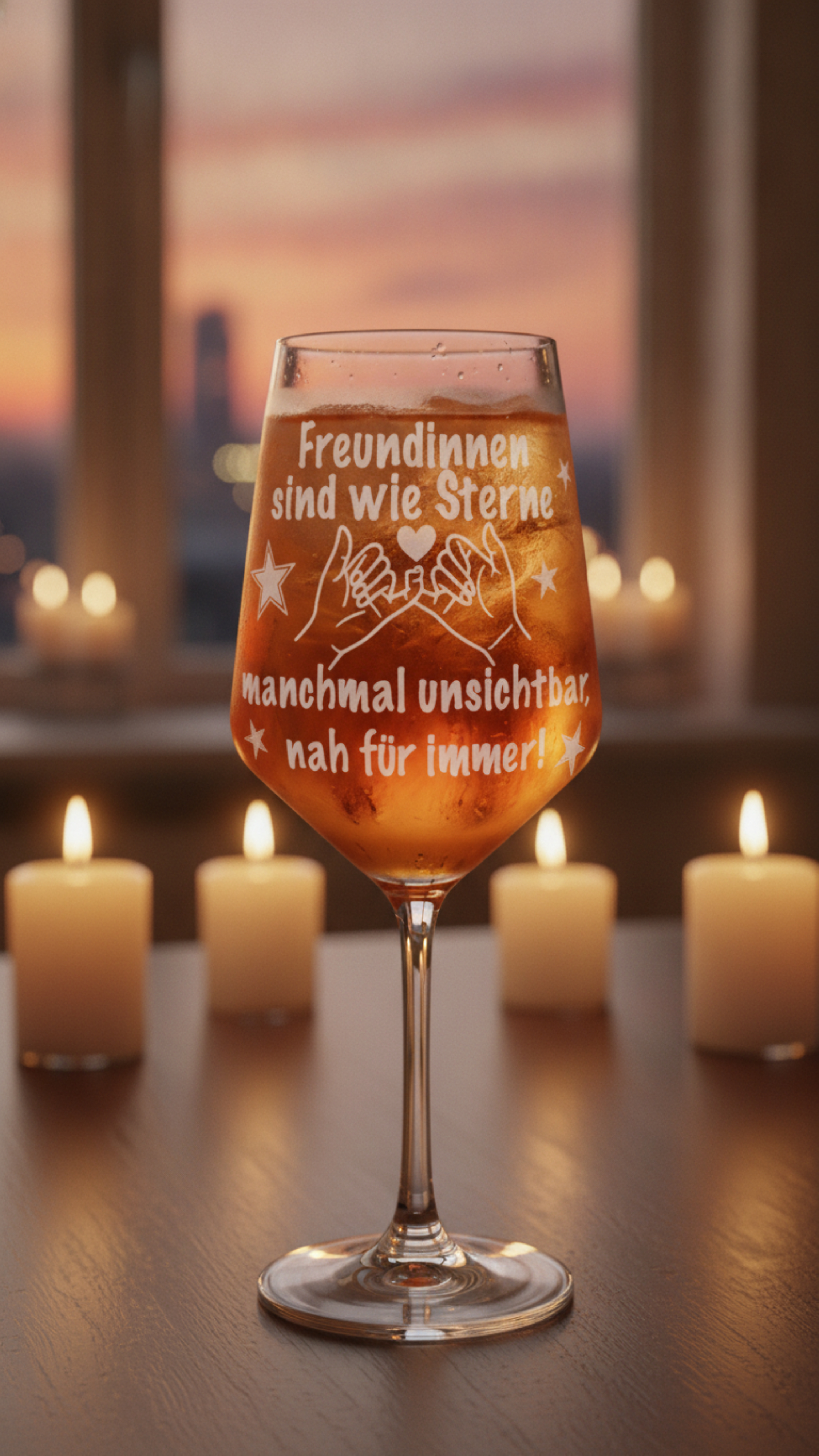 Weinglas 350ml mit kunstvoller Gravur Freundinnen sind wie Sterne spülmaschinenfest ideal für gesellige Abende - Vorschau 12