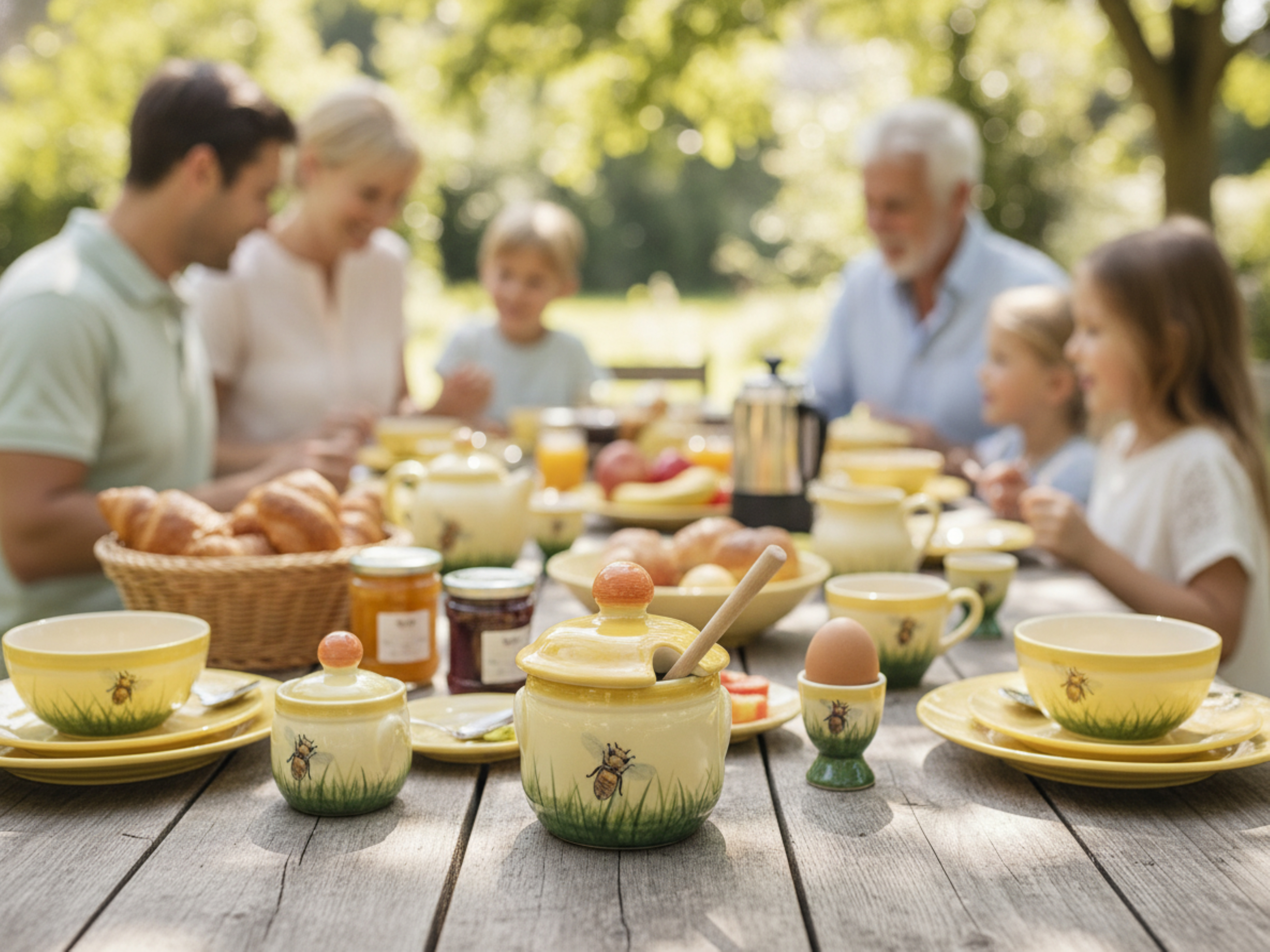 Biene Geleedose 0,20 l aus hochwertigem Steingut mikrowellengeeignet spülmaschinenfest - Vorschau 3