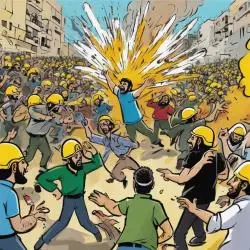 The Hezbollah explosions shake Lebanon.