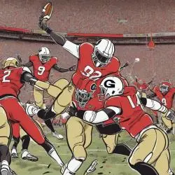 Georgia Football feiert legendären Sieg über rivalen Team.