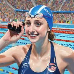 Katie Ledecky remporte 9 titres en natation.