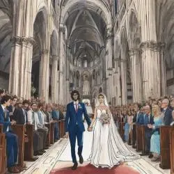 Fotos de la boda de Pecco Bagnaia y Domizia Castagnini en la catedral de Pesaro.