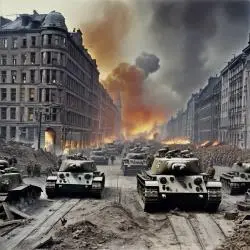 Immagini di guerra Berlino 1945 Resti della battaglia